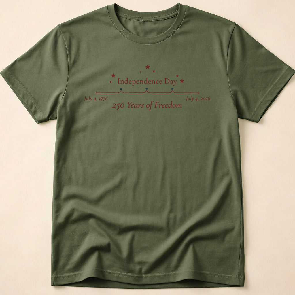 Minimalist 250 Years Of Freedom Anniversary Stars T-Shirt