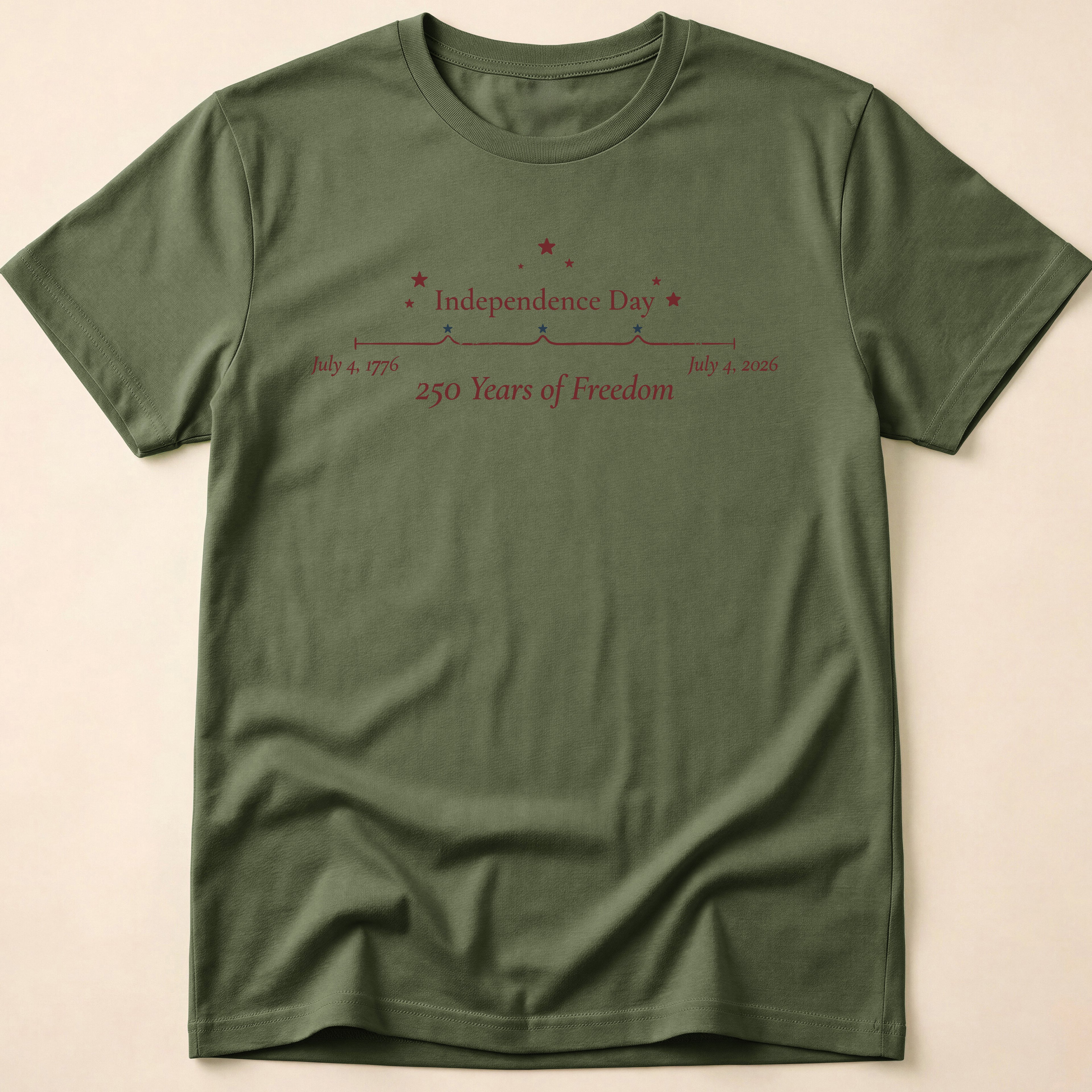 Minimalist 250 Years Of Freedom Anniversary Stars T-Shirt