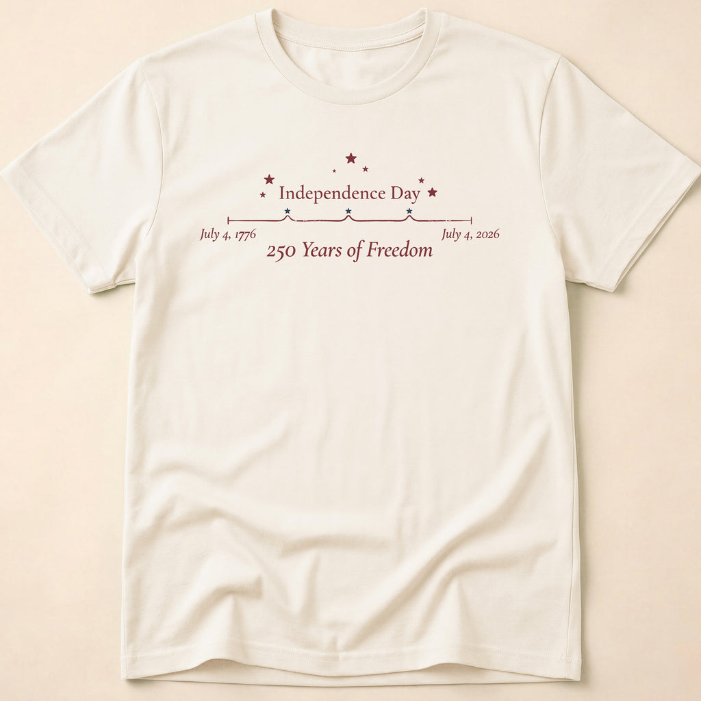 Minimalist 250 Years Of Freedom Anniversary Stars T-Shirt