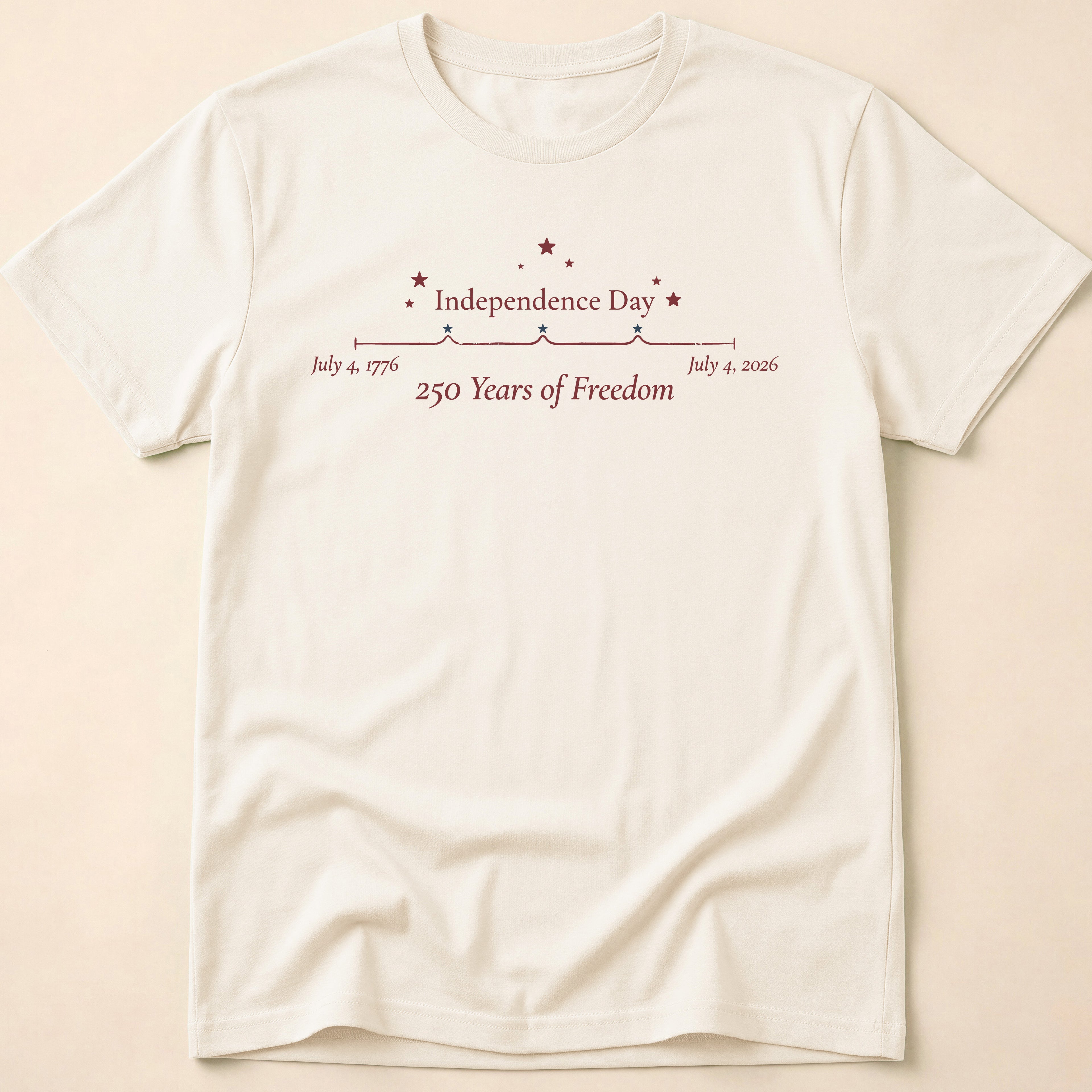 Minimalist 250 Years Of Freedom Anniversary Stars T-Shirt