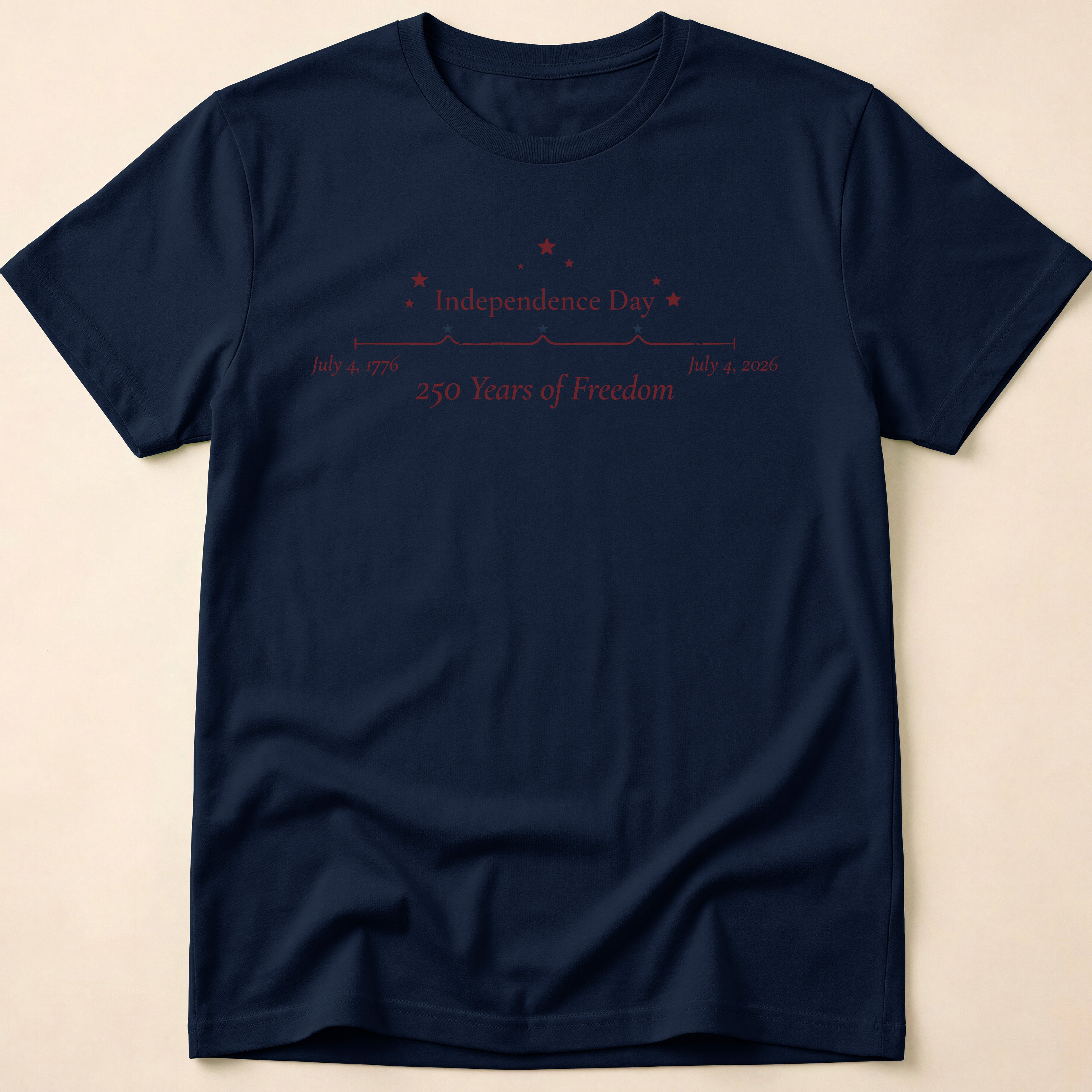 Minimalist 250 Years Of Freedom Anniversary Stars T-Shirt