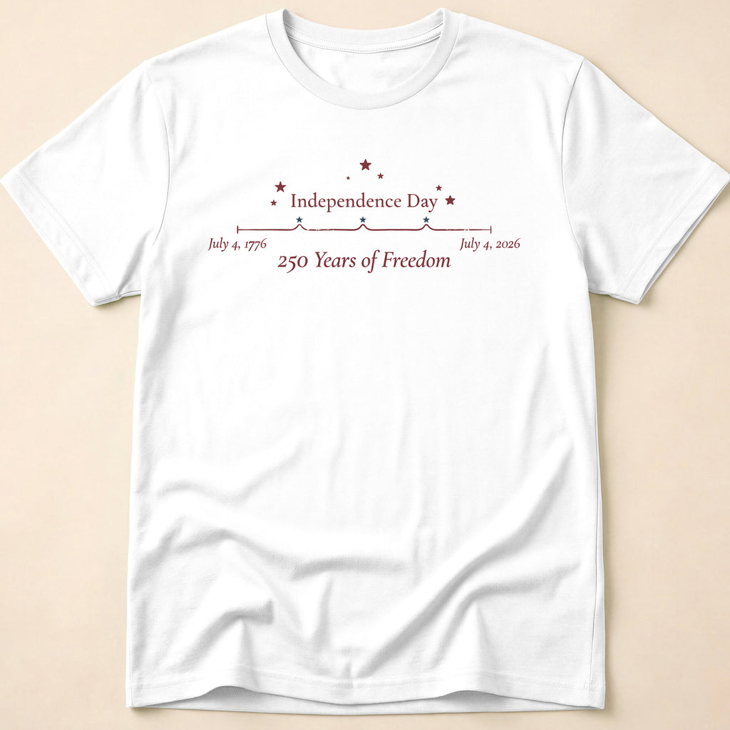 Minimalist 250 Years Of Freedom Anniversary Stars T-Shirt