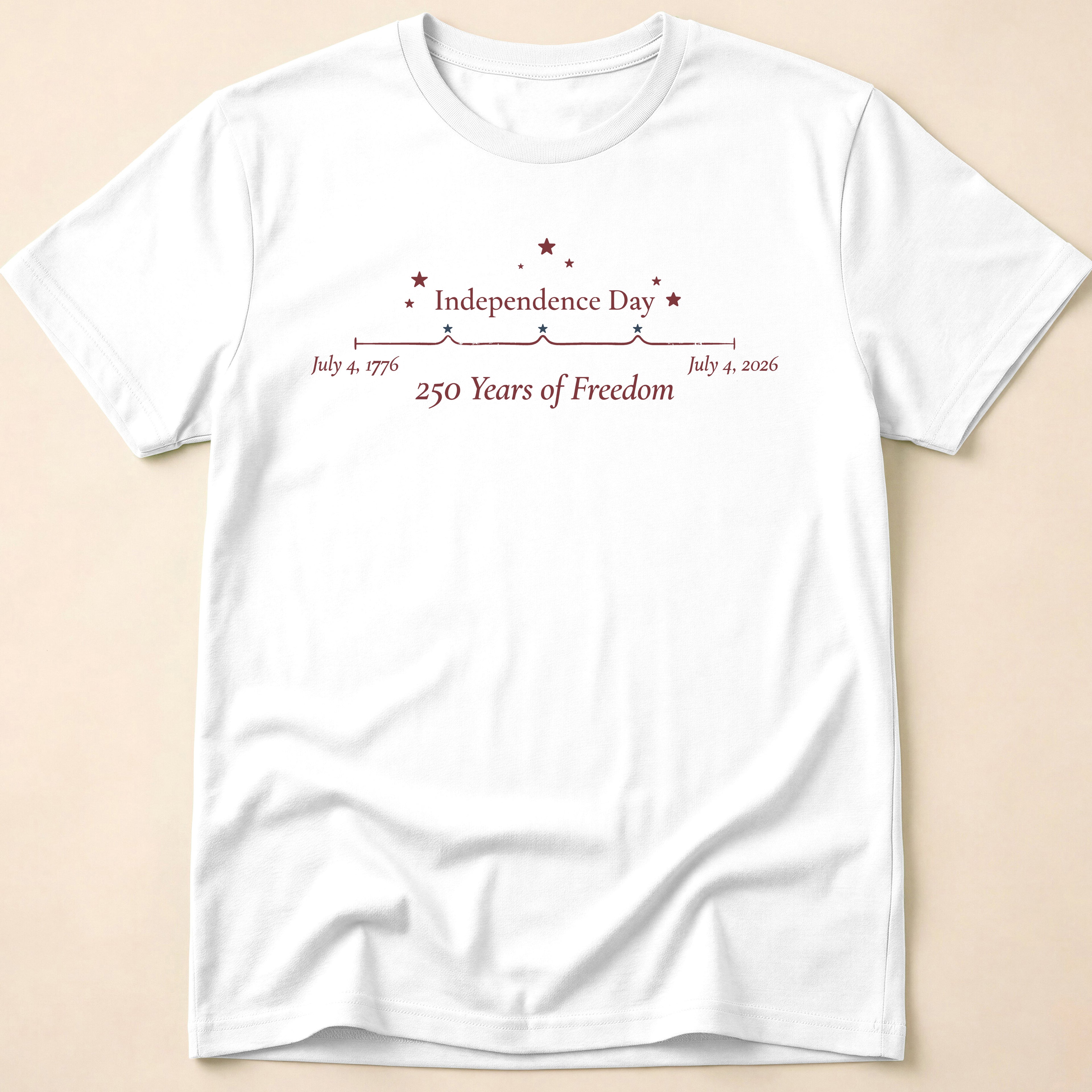 Minimalist 250 Years Of Freedom Anniversary Stars T-Shirt