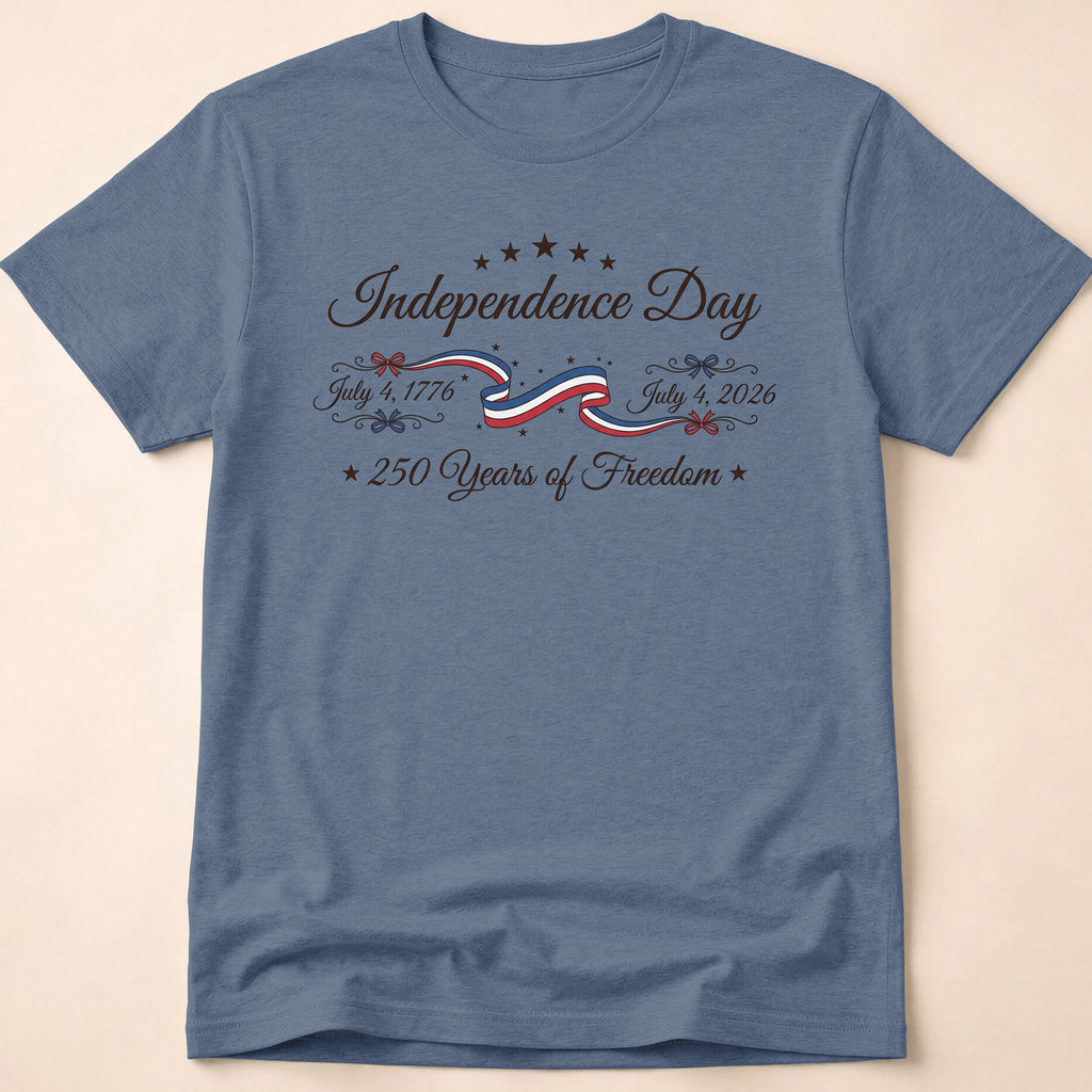 Elegant Independence Day 250 Years Of Freedom Ribbon T-Shirt