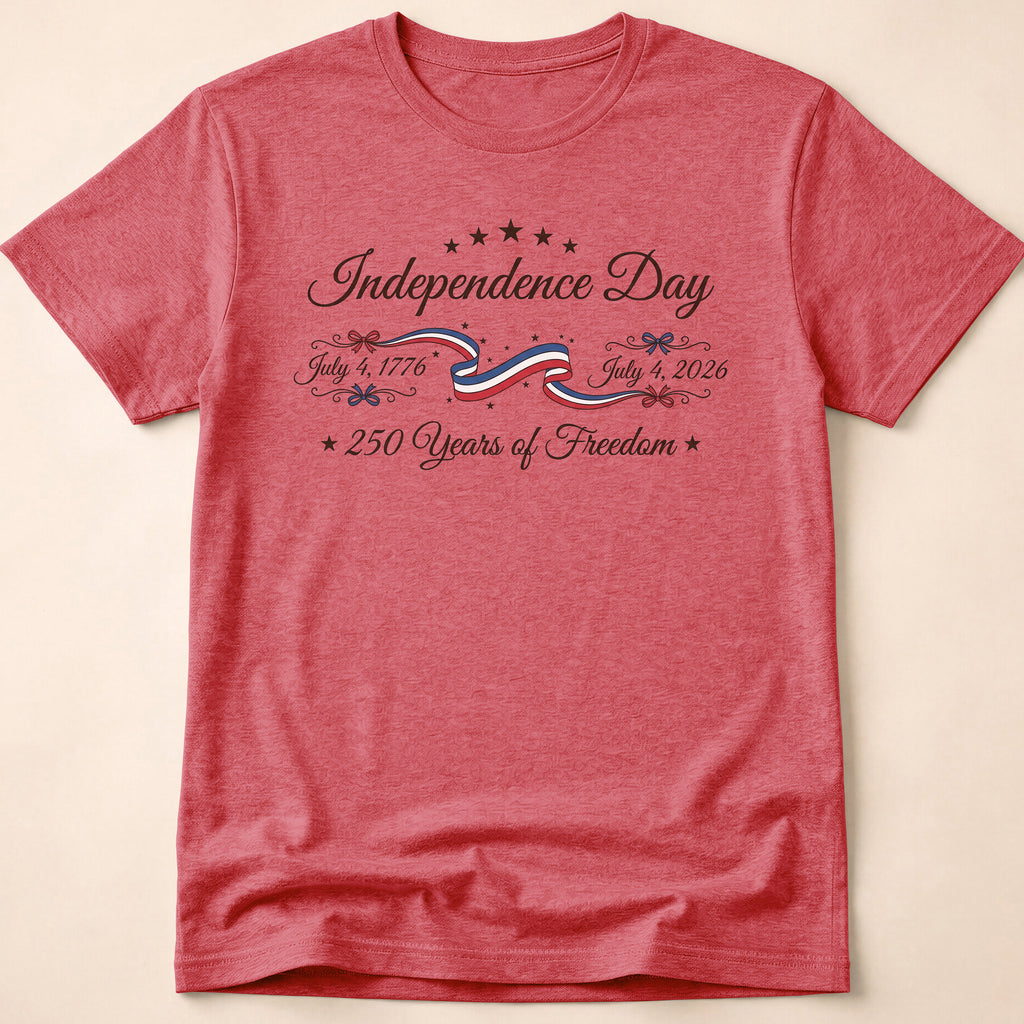 Elegant Independence Day 250 Years Of Freedom Ribbon T-Shirt