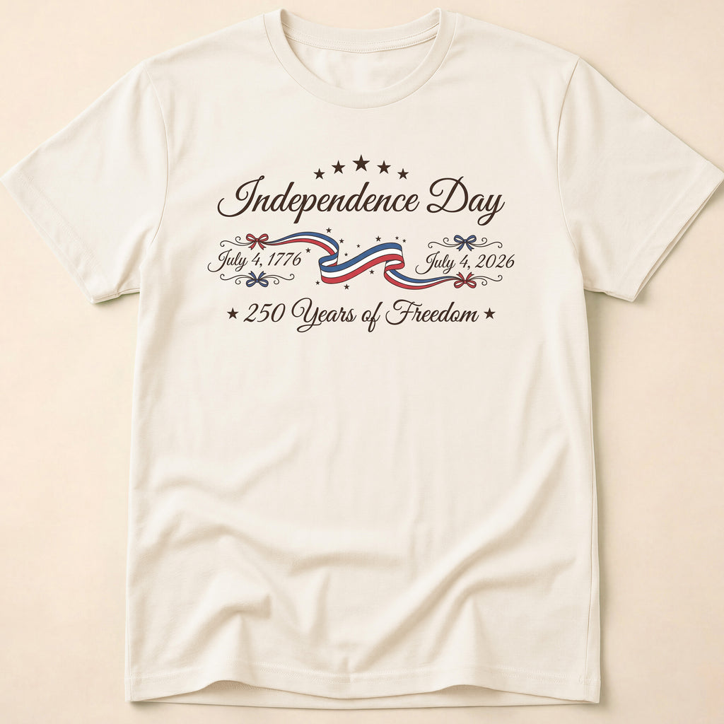 Elegant Independence Day 250 Years Of Freedom Ribbon T-Shirt