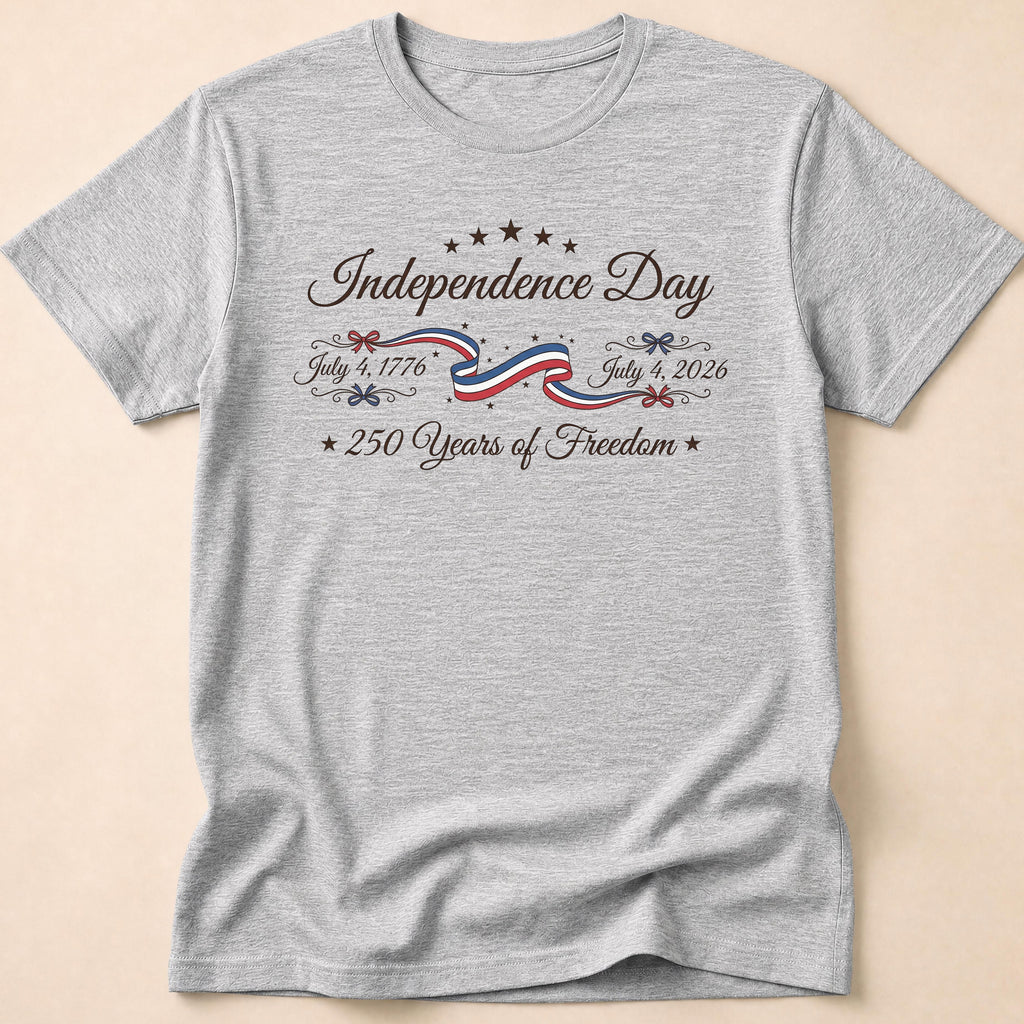 Elegant Independence Day 250 Years Of Freedom Ribbon T-Shirt
