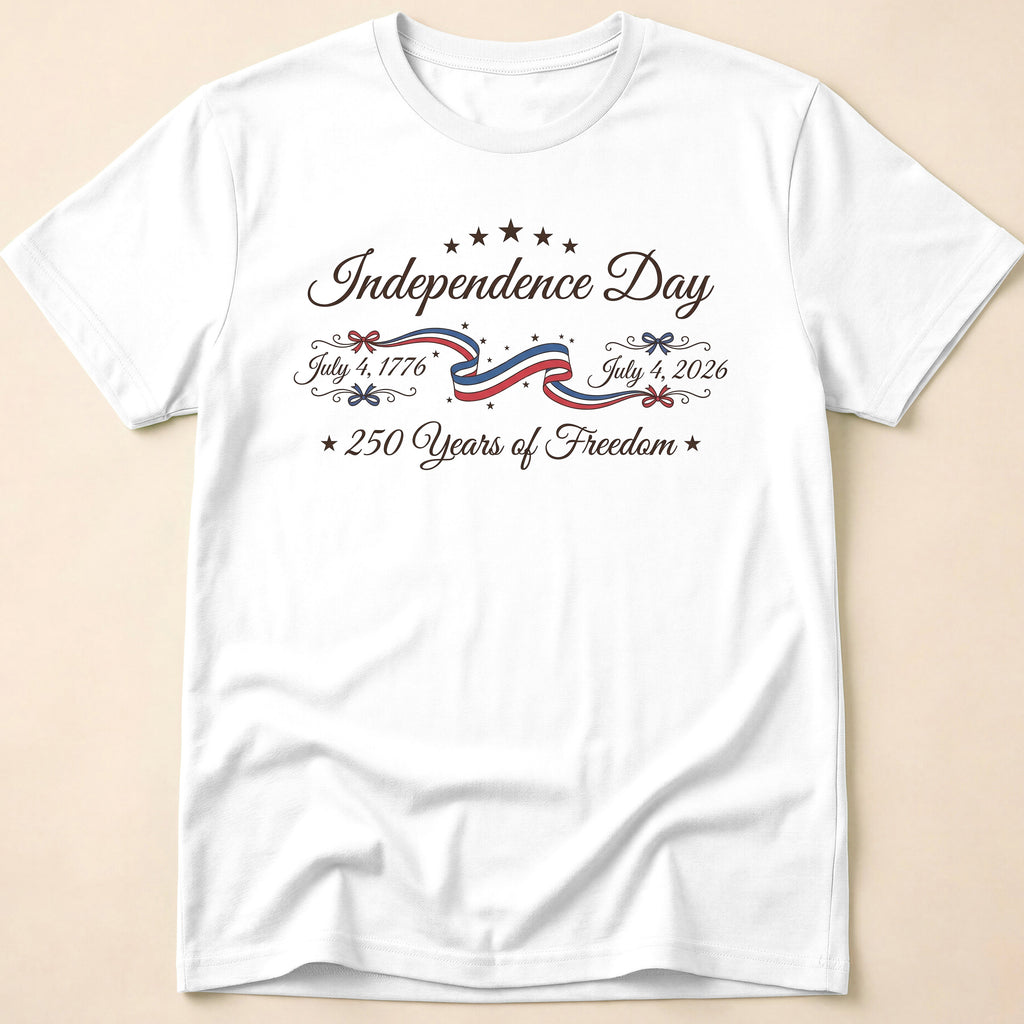 Elegant Independence Day 250 Years Of Freedom Ribbon T-Shirt