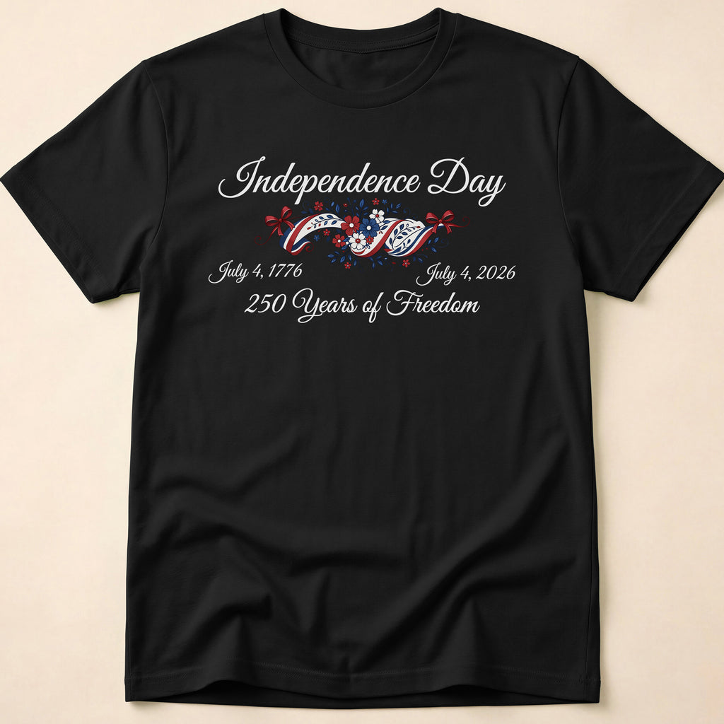 Independence Day 250 Years Of Freedom Floral T-Shirt