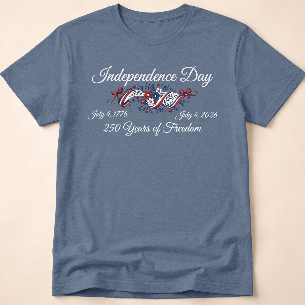 Independence Day 250 Years Of Freedom Floral T-Shirt