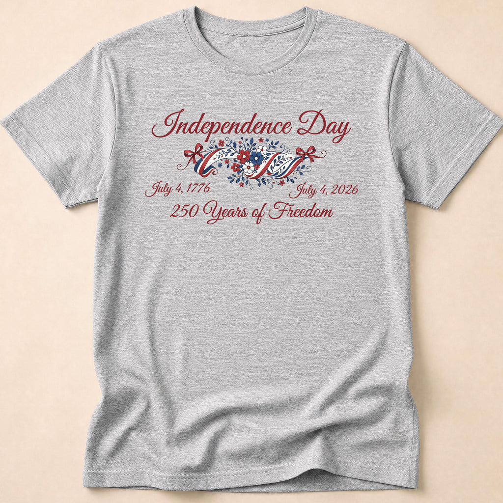 Independence Day 250 Years Of Freedom Floral T-Shirt