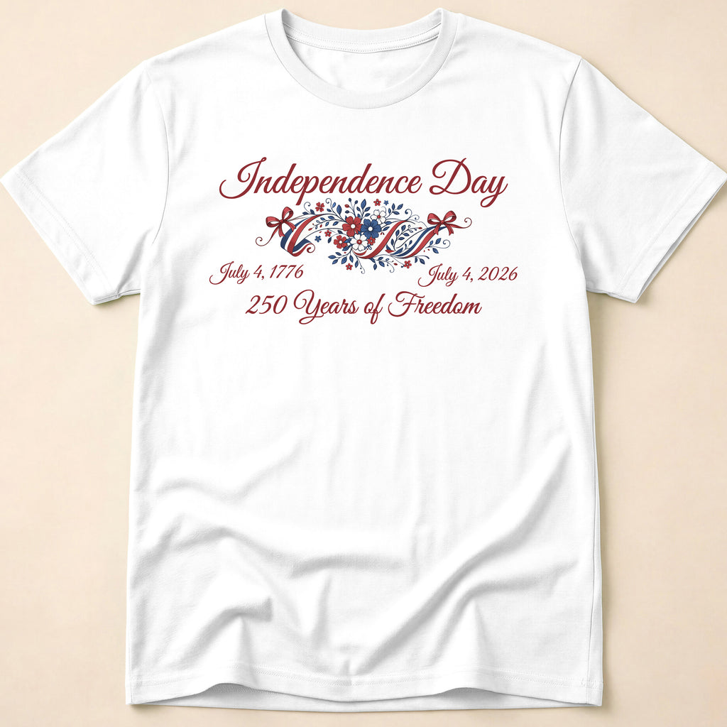 Independence Day 250 Years Of Freedom Floral T-Shirt