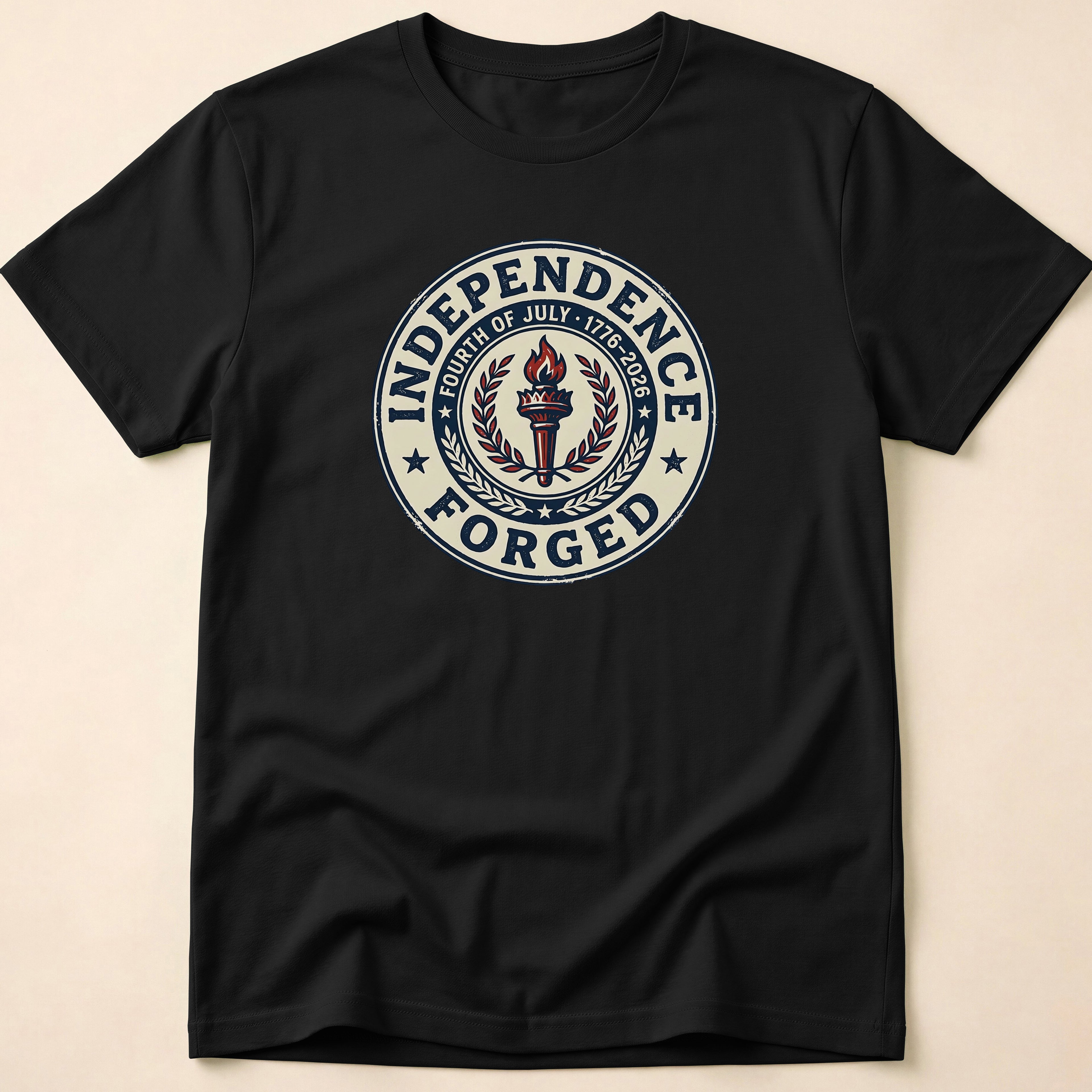 Independence Forged 250th Anniversary Vintage Liberty Torch T-Shirt