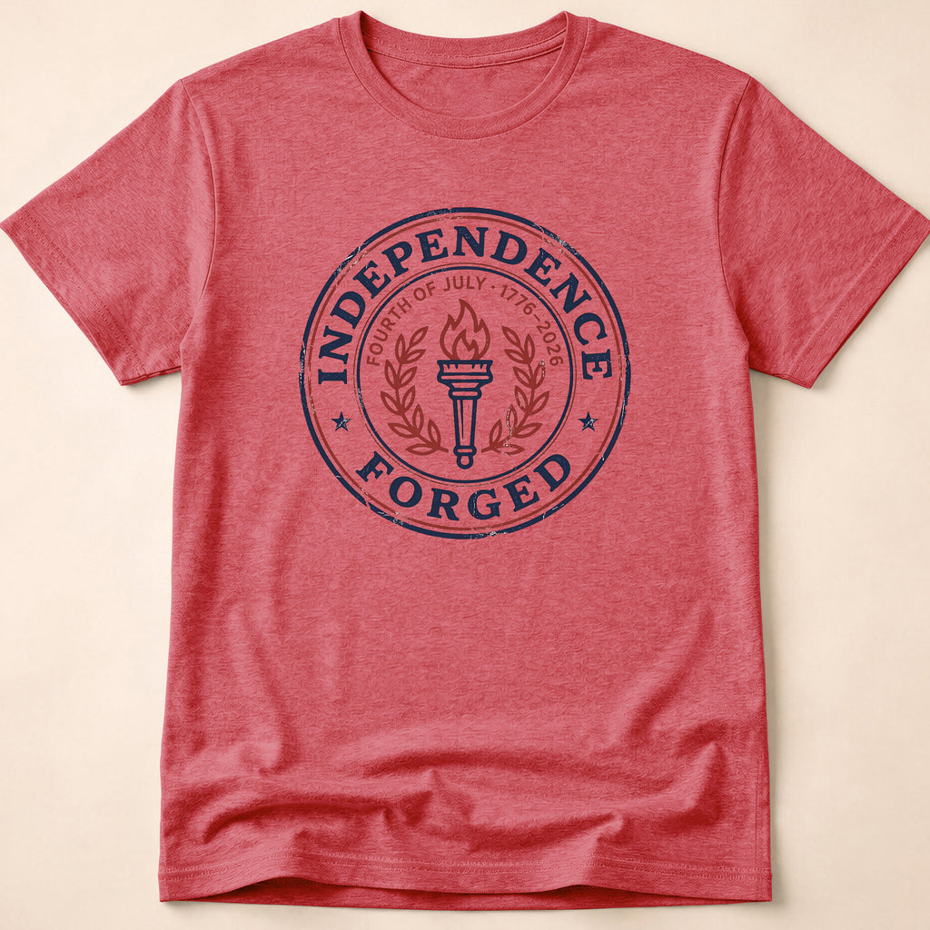 Independence Forged 250th Anniversary Retro Liberty Torch T-Shirt
