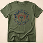Independence Forged 250th Anniversary Retro Liberty Torch T-Shirt