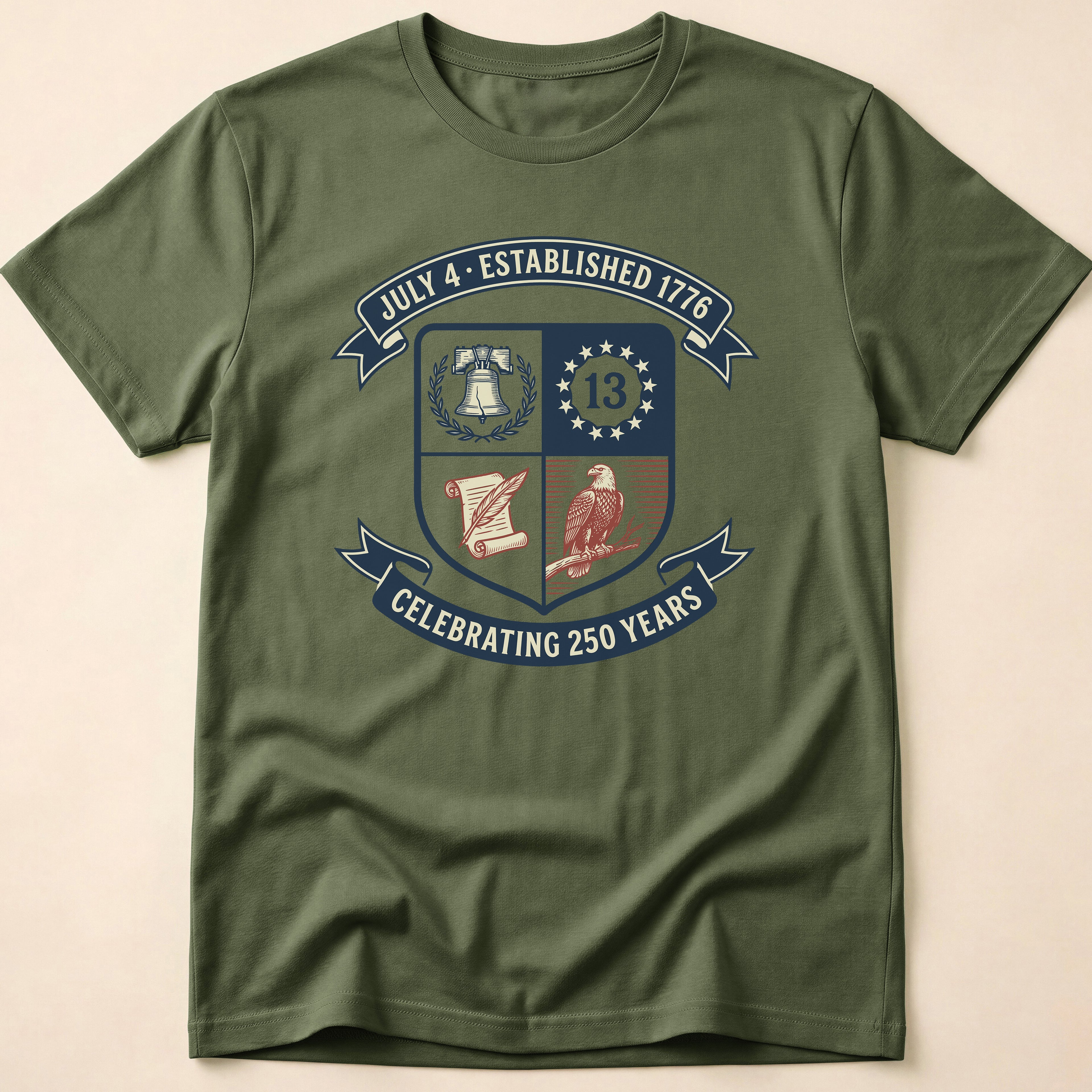 Celebrating 250 Years America Heritage Crest T-Shirt