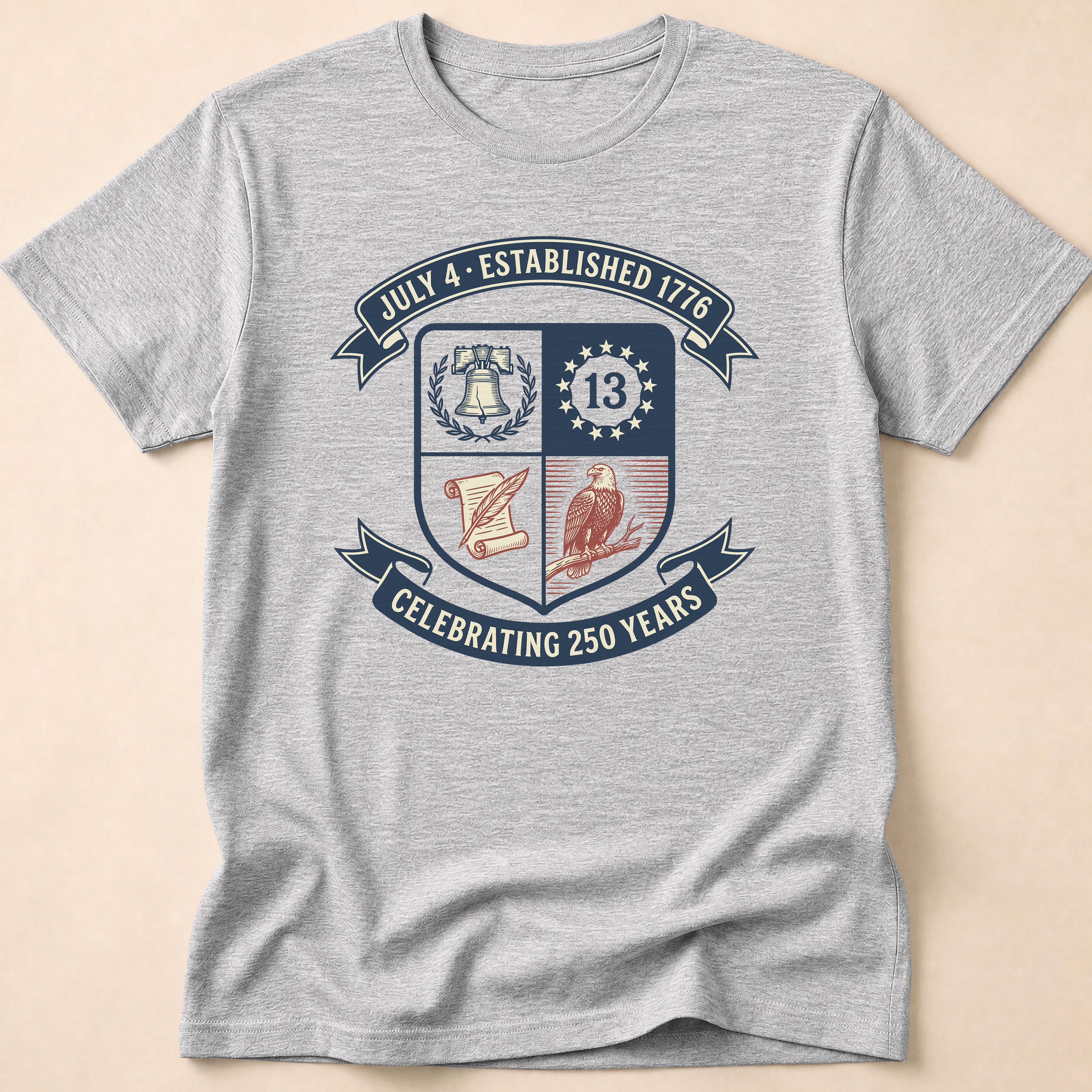 Celebrating 250 Years America Heritage Crest T-Shirt