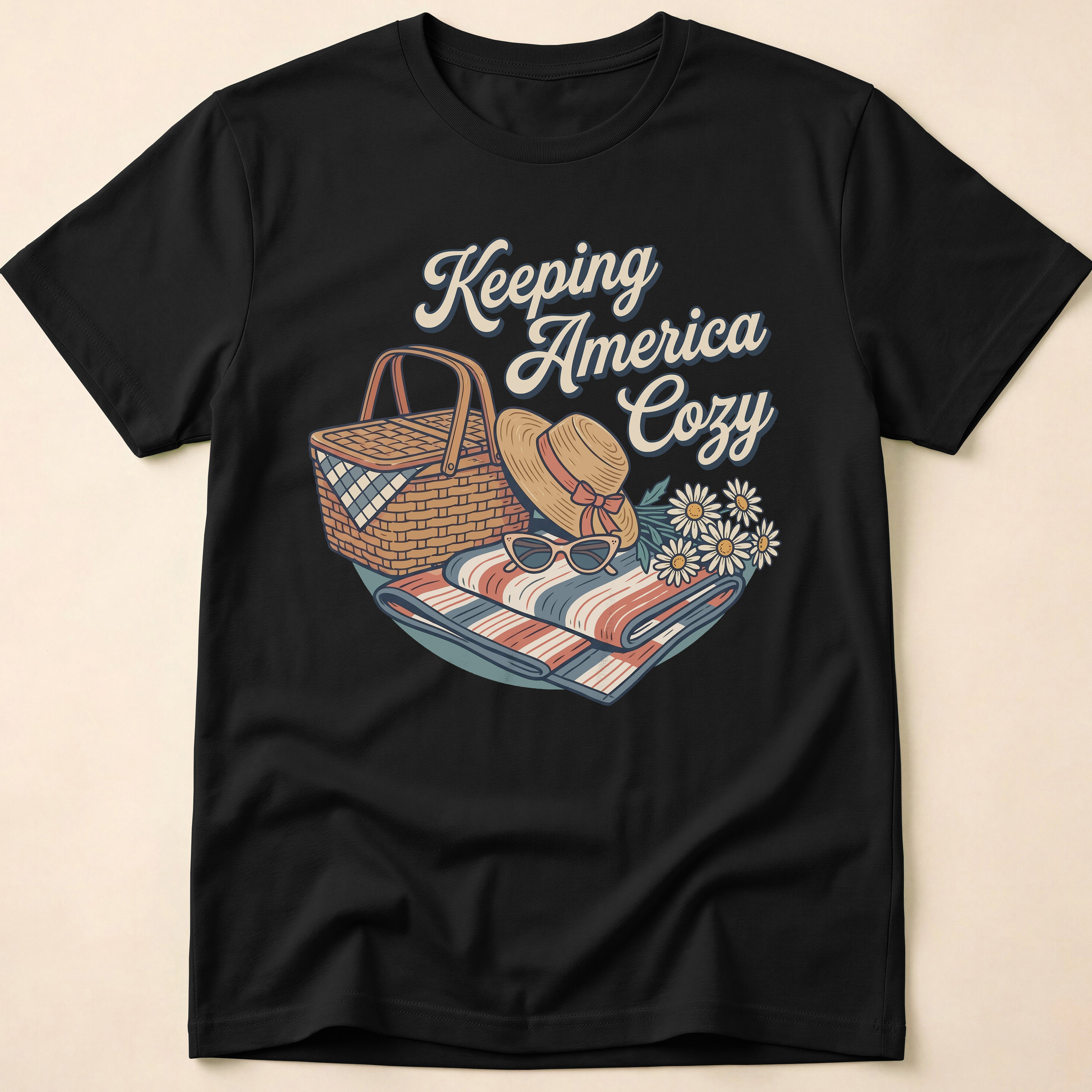 Keeping America Cozy Retro Summer Picnic T-Shirt