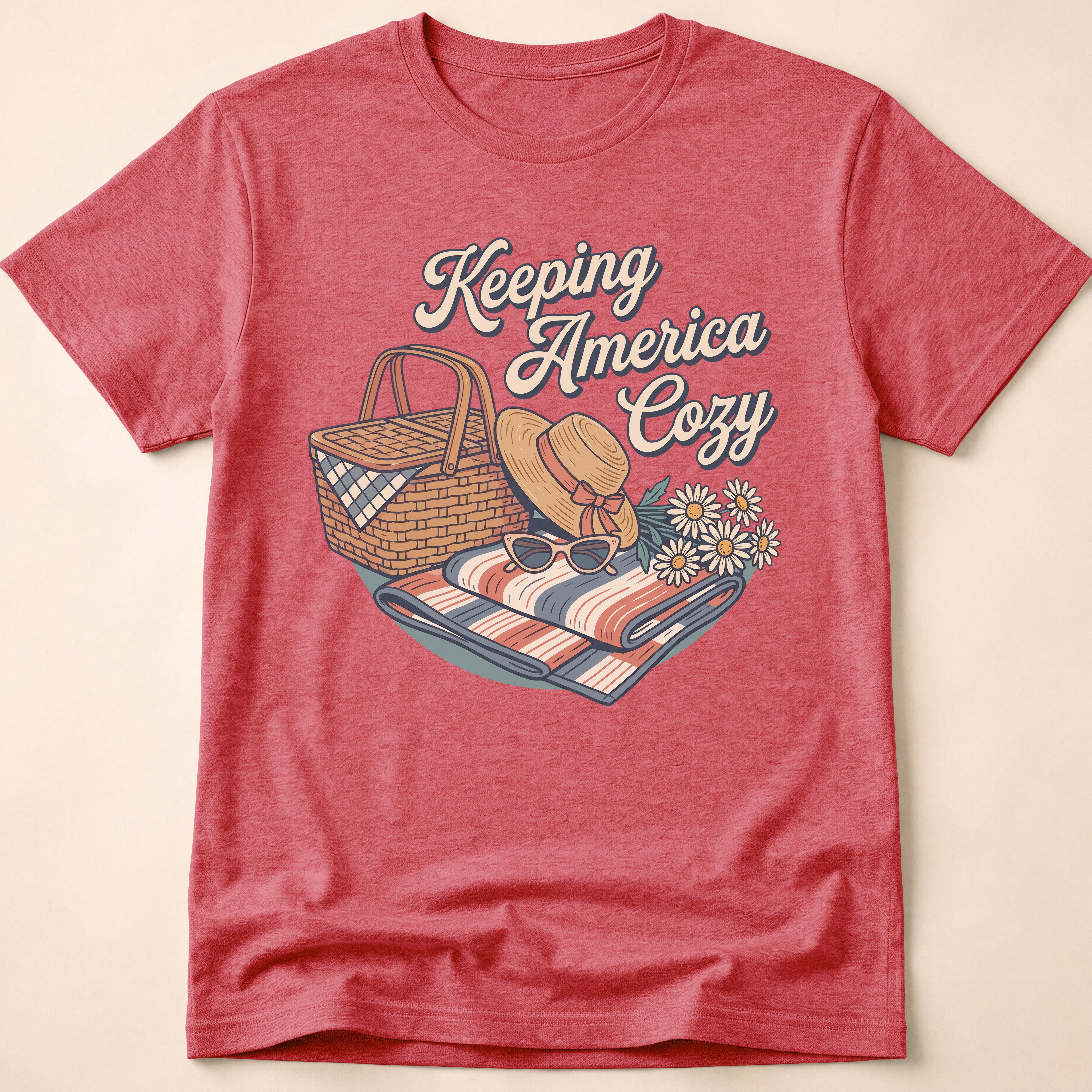 Keeping America Cozy Retro Summer Picnic T-Shirt
