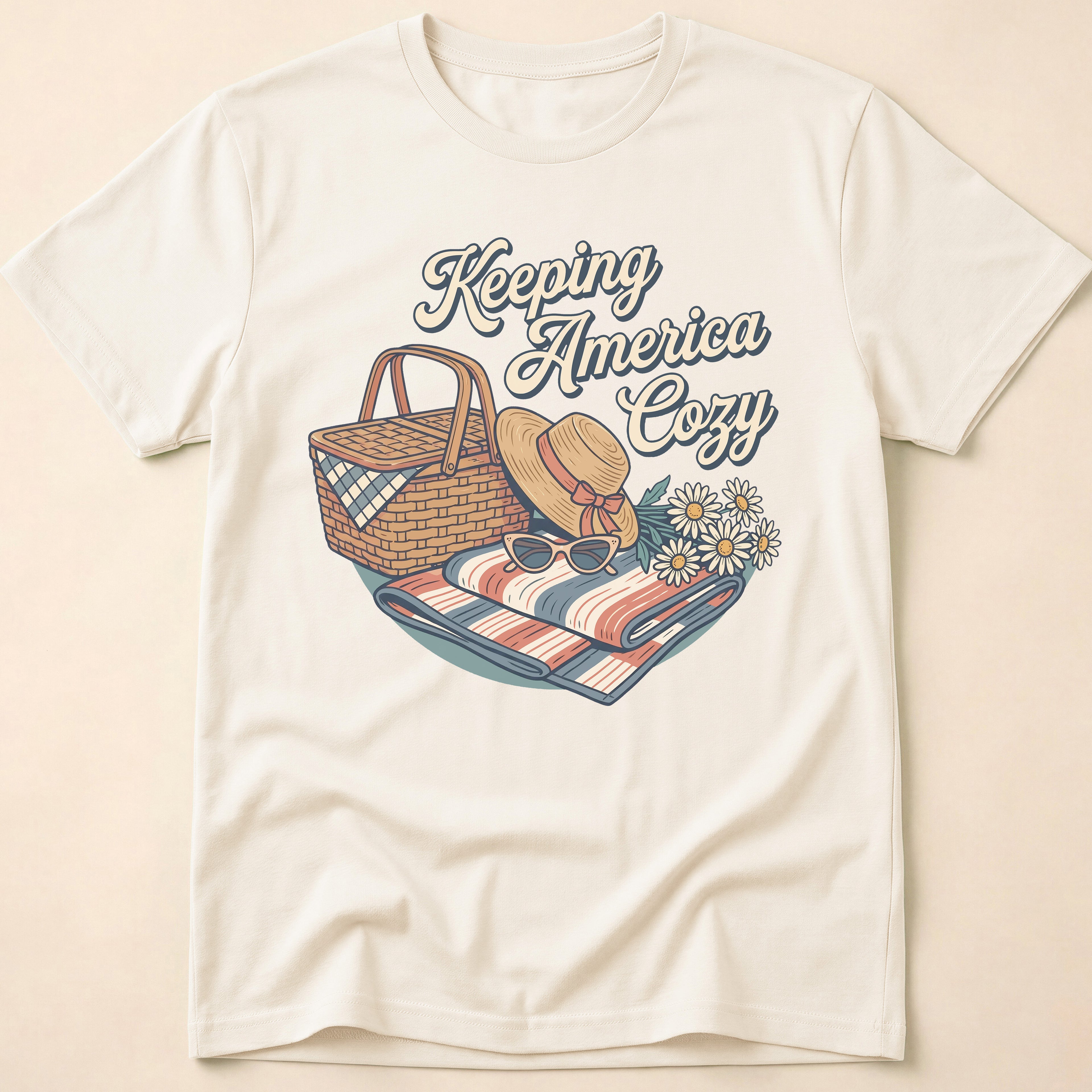 Keeping America Cozy Retro Summer Picnic T-Shirt