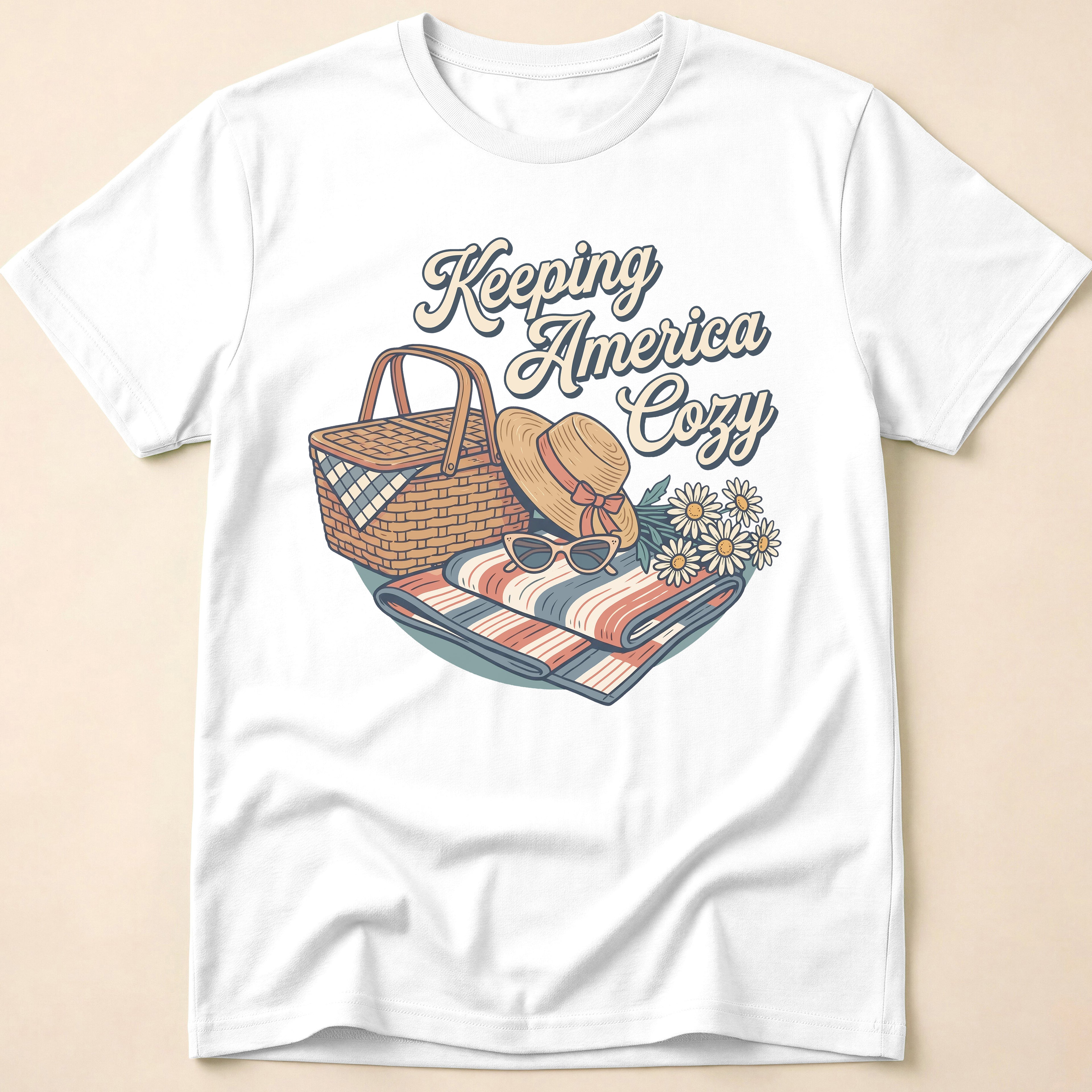 Keeping America Cozy Retro Summer Picnic T-Shirt