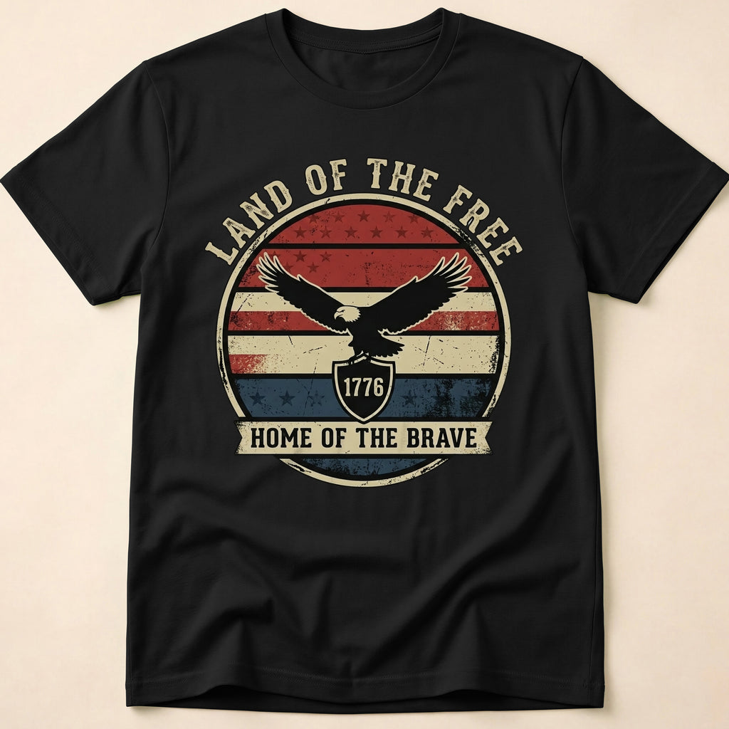 Land Of The Free Vintage Eagle 1776 T-Shirt