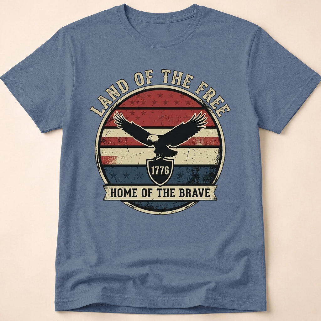 Land Of The Free Vintage Eagle 1776 T-Shirt