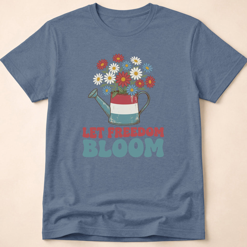 Let Freedom Bloom Retro Floral T-Shirt