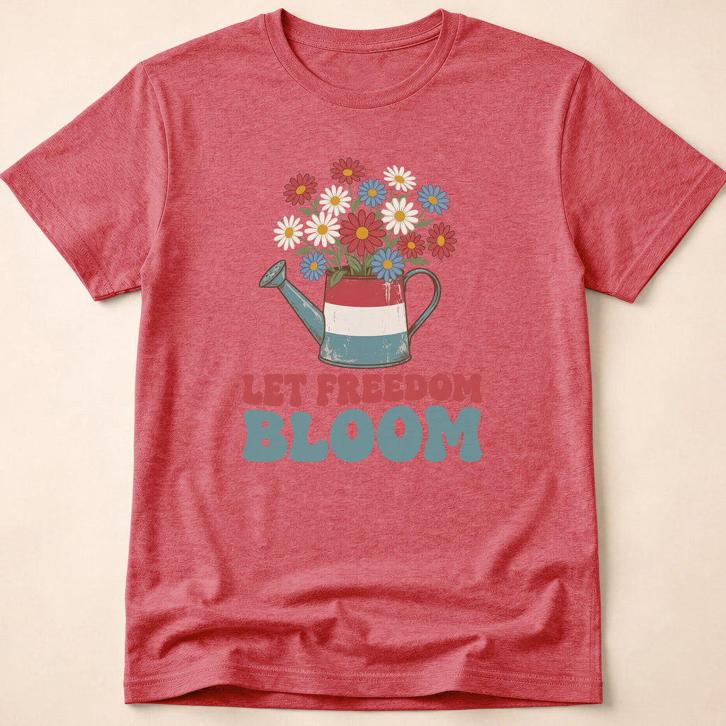 Let Freedom Bloom Retro Floral T-Shirt