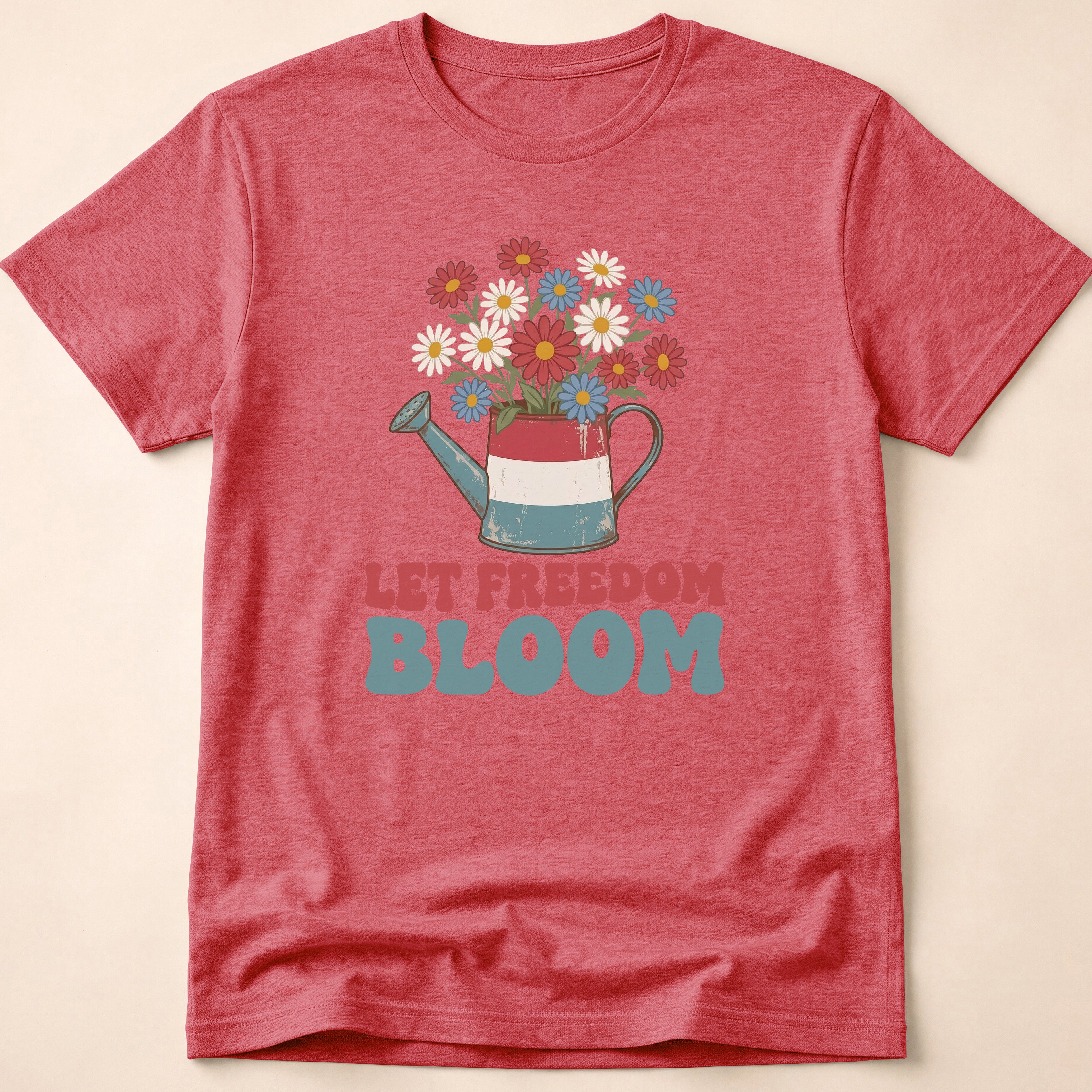 Let Freedom Bloom Retro Floral T-Shirt