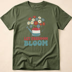 Let Freedom Bloom Retro Floral T-Shirt
