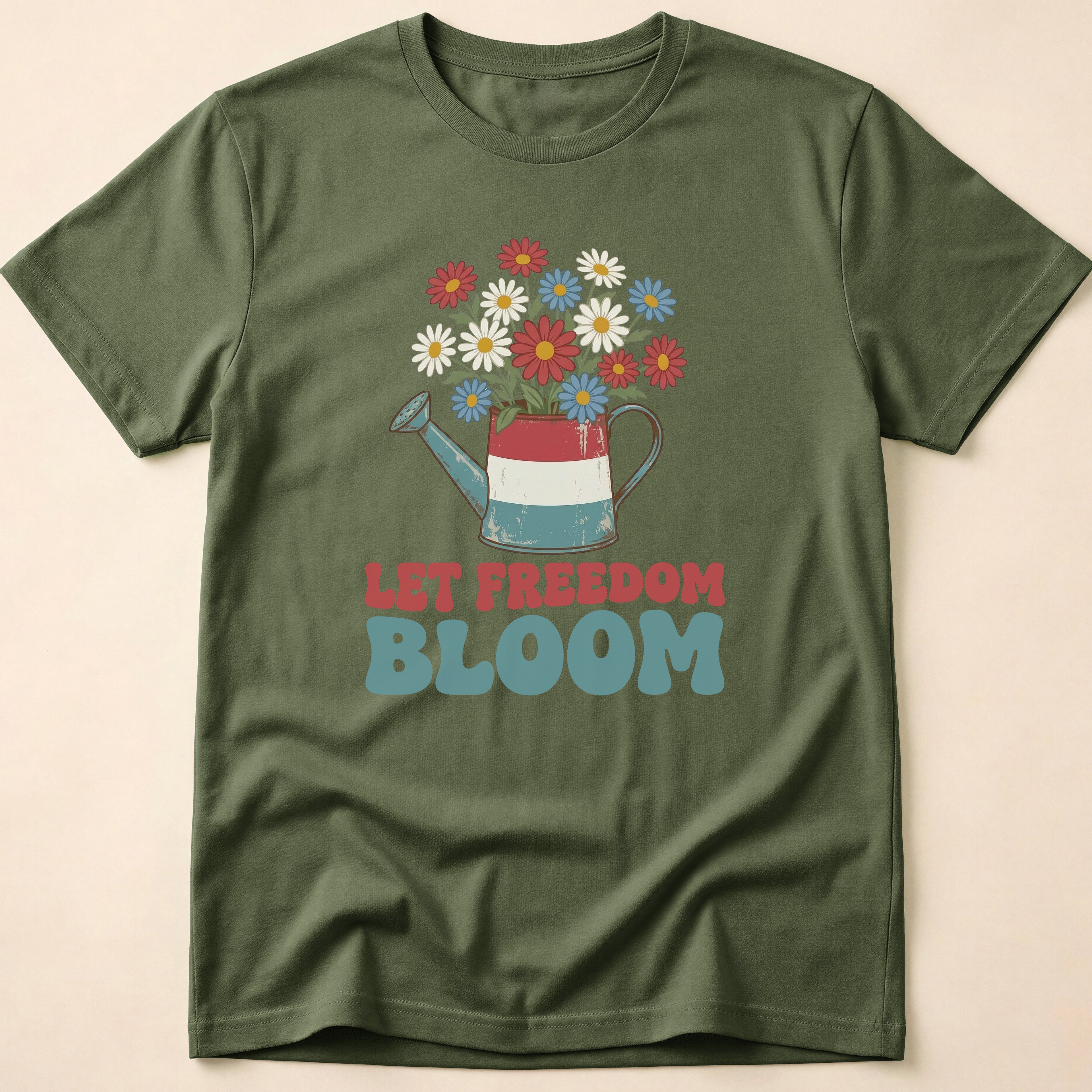 Let Freedom Bloom Retro Floral T-Shirt