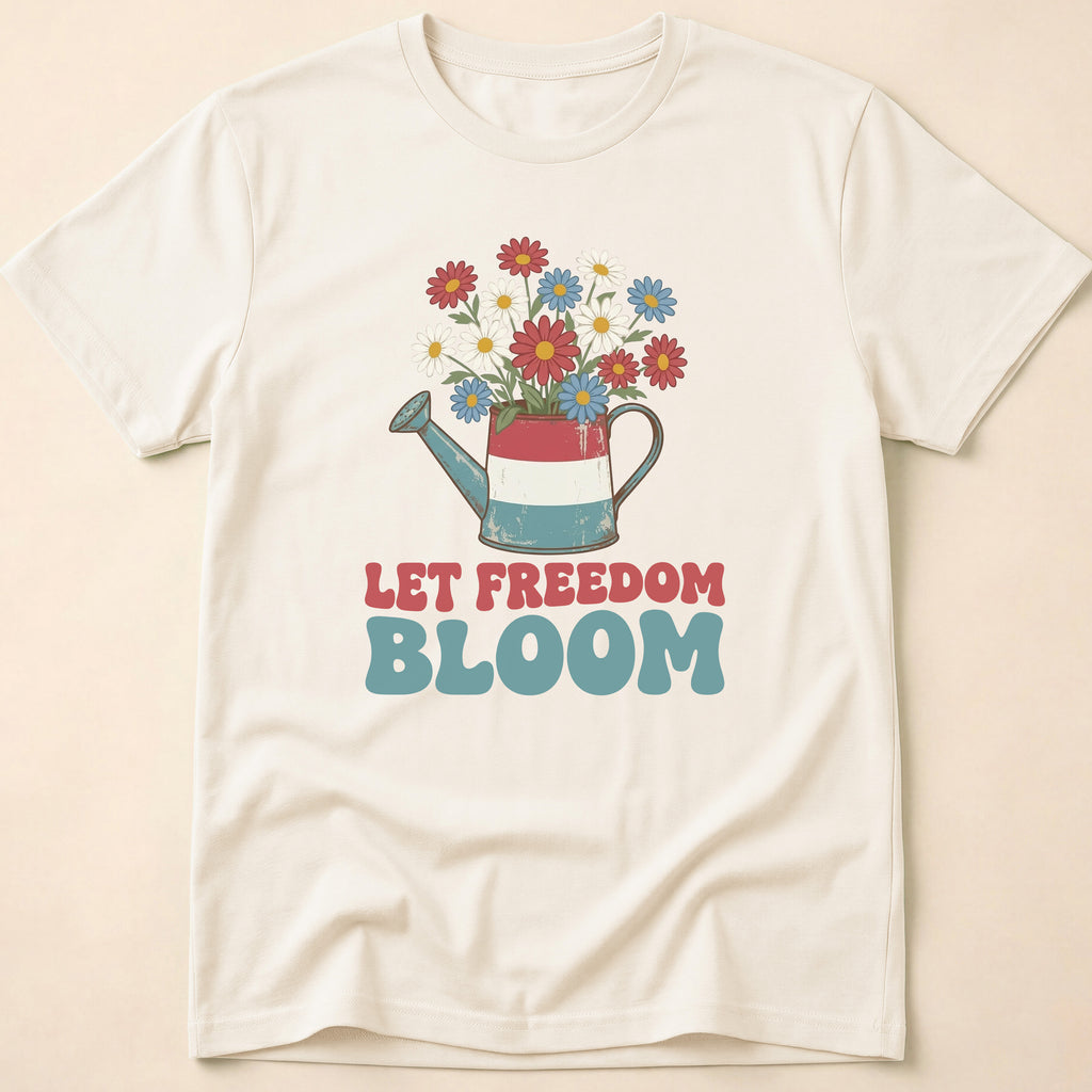 Let Freedom Bloom Retro Floral T-Shirt