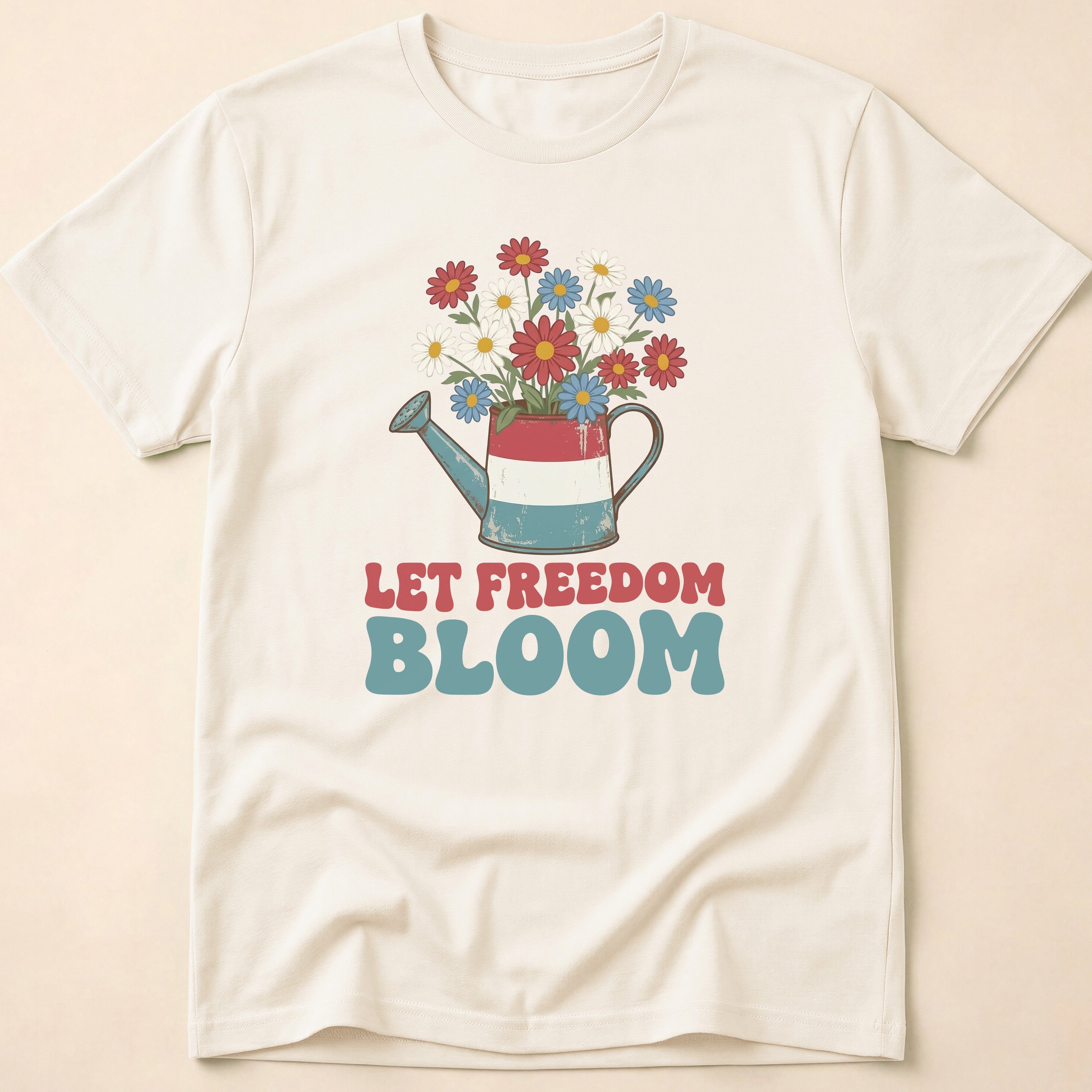 Let Freedom Bloom Retro Floral T-Shirt