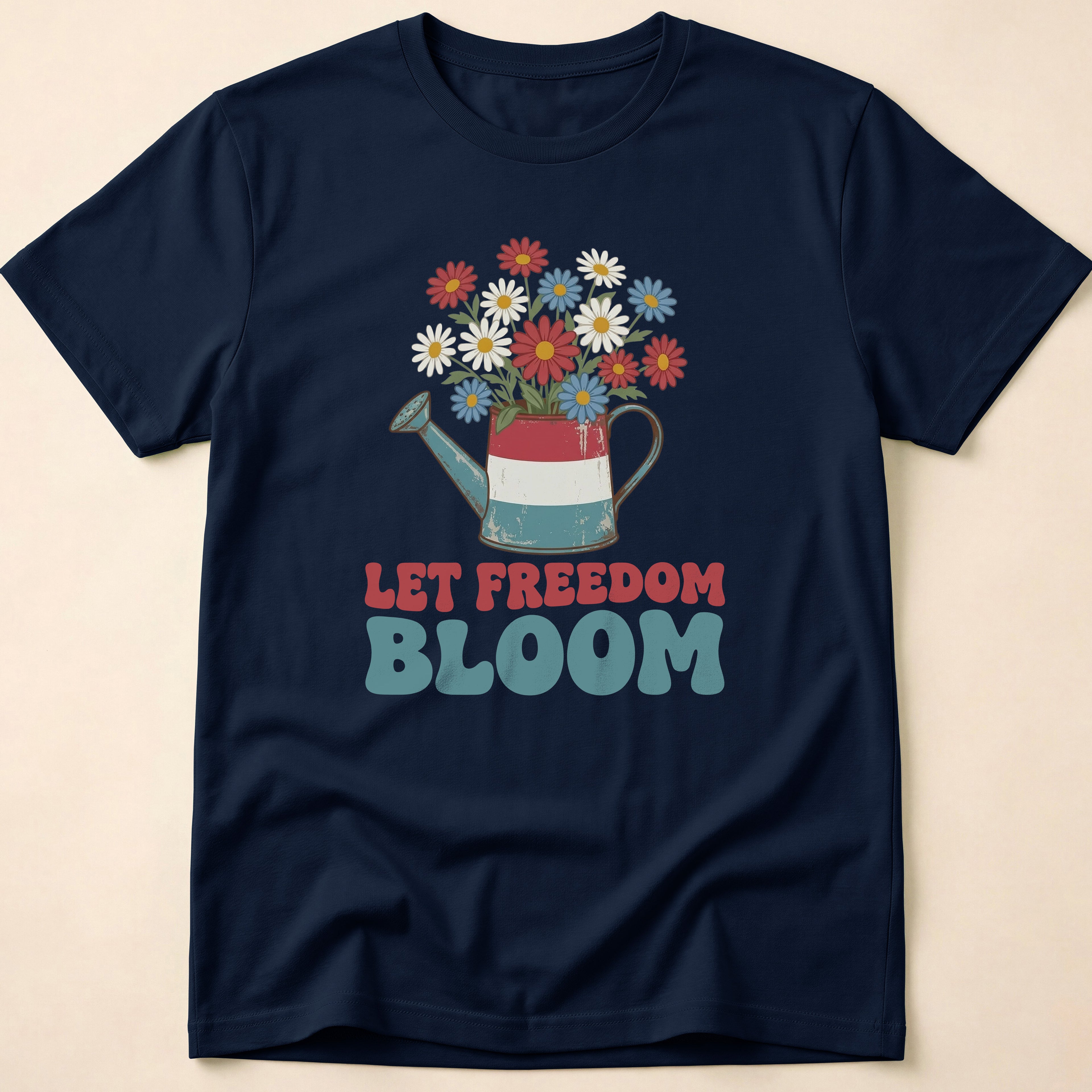 Let Freedom Bloom Retro Floral T-Shirt
