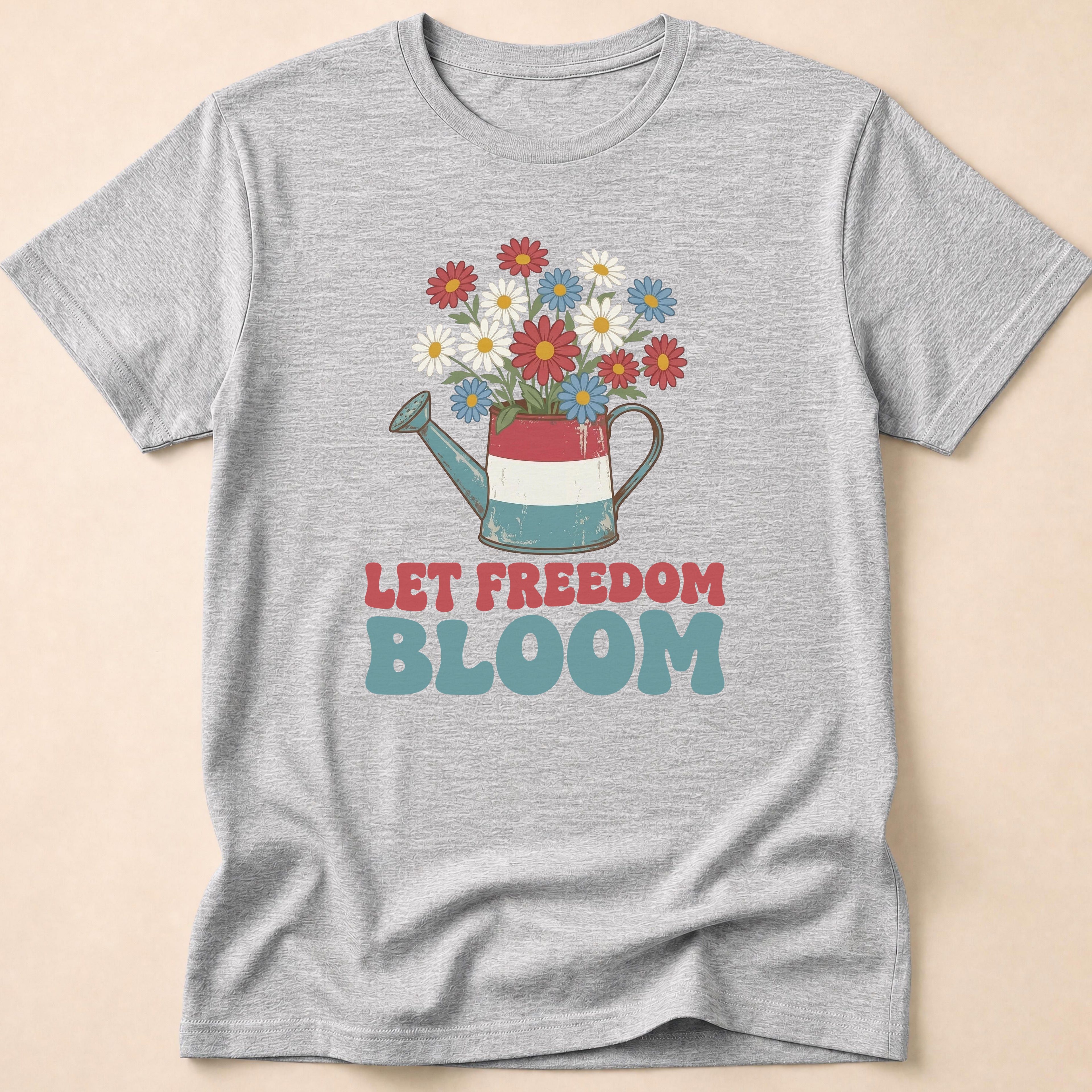 Let Freedom Bloom Retro Floral T-Shirt