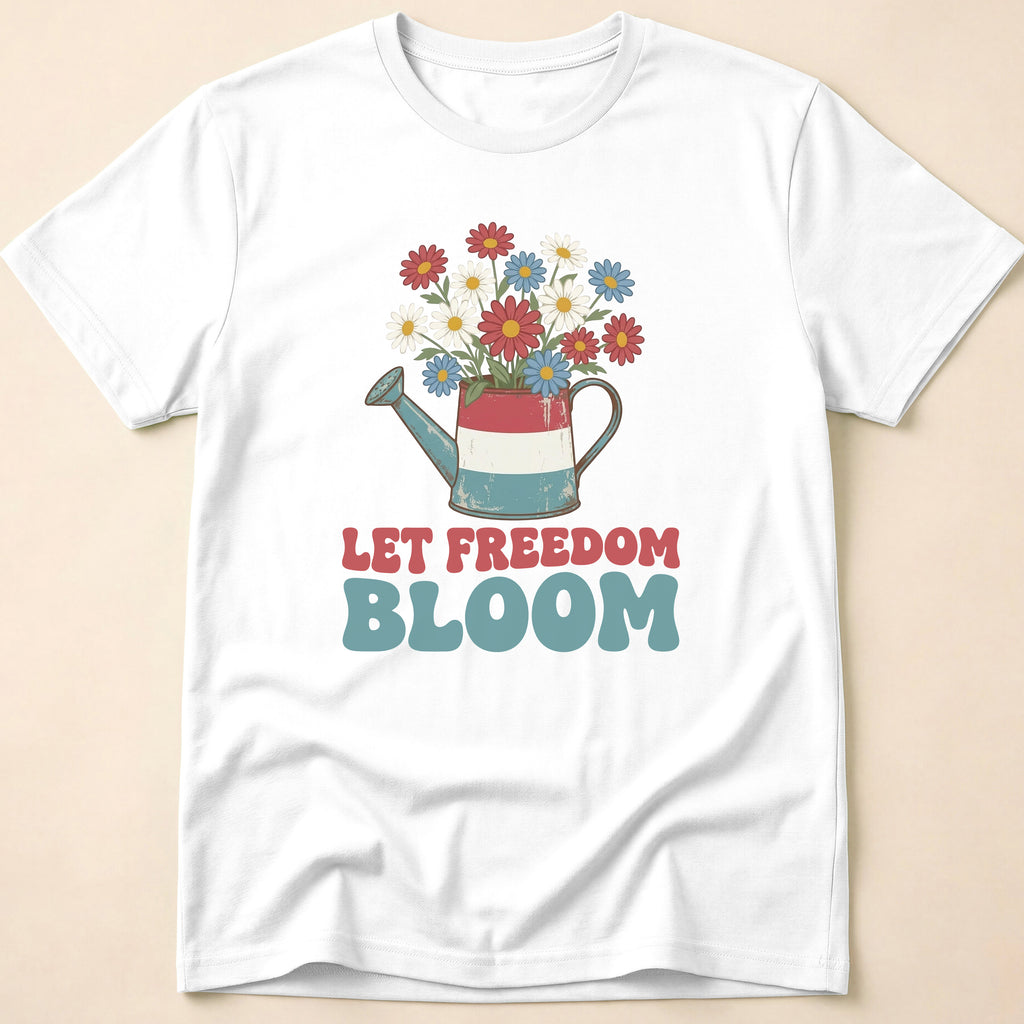 Let Freedom Bloom Retro Floral T-Shirt