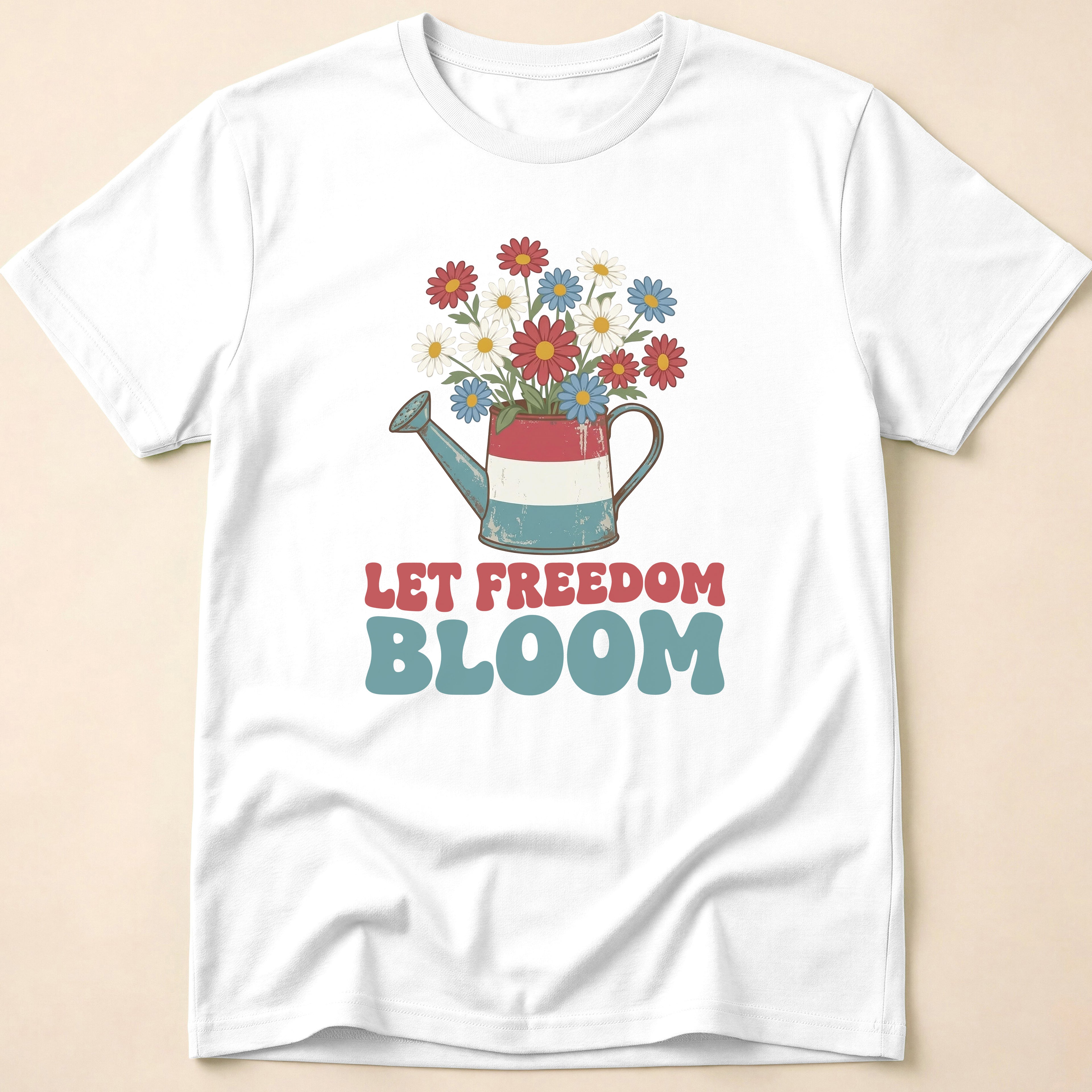 Let Freedom Bloom Retro Floral T-Shirt