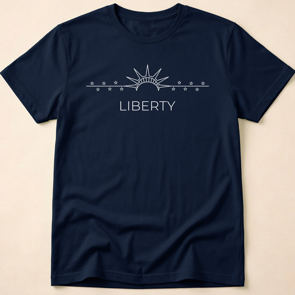 Minimalist Statue of Liberty Crown Subtle T-Shirt