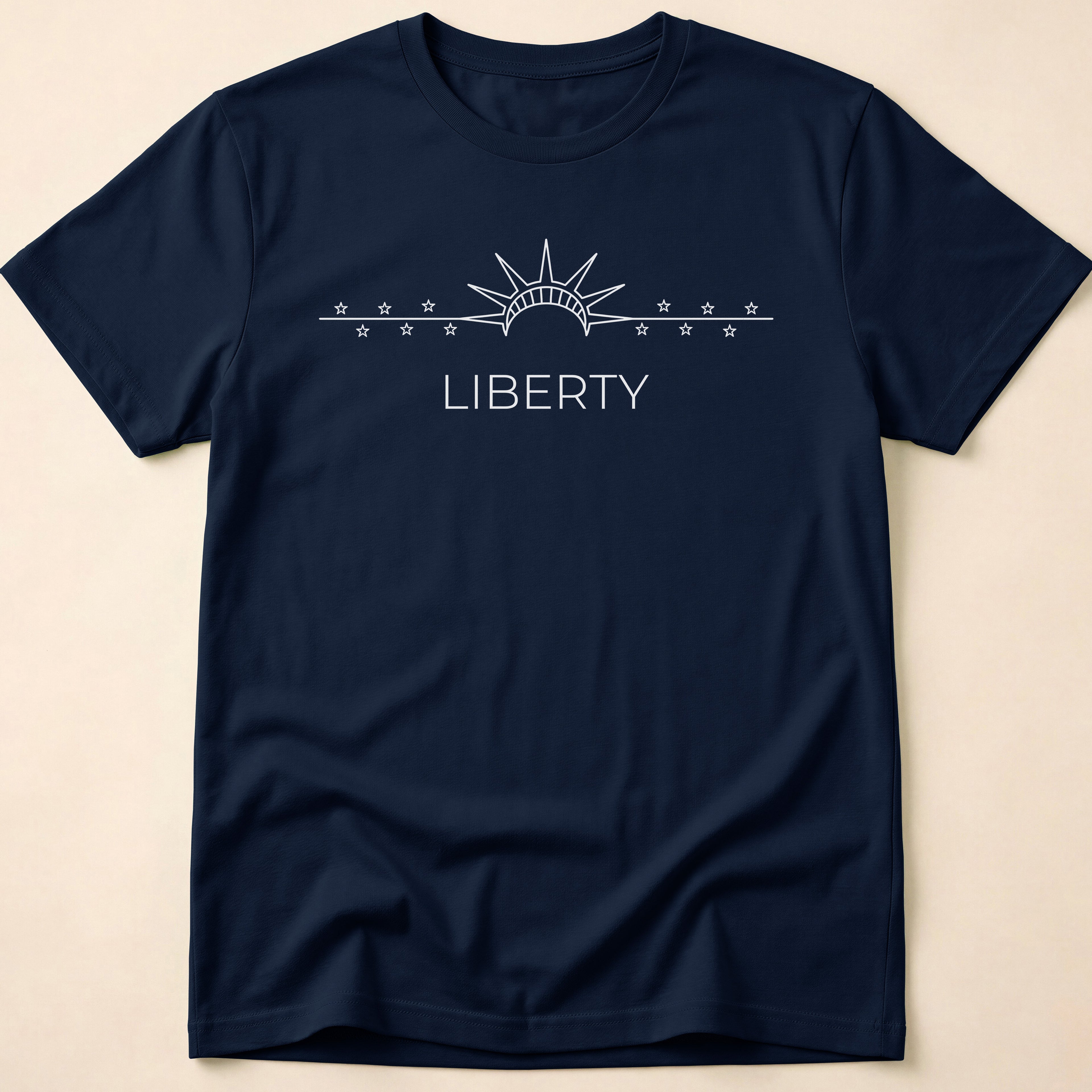 Minimalist Statue of Liberty Crown Subtle T-Shirt