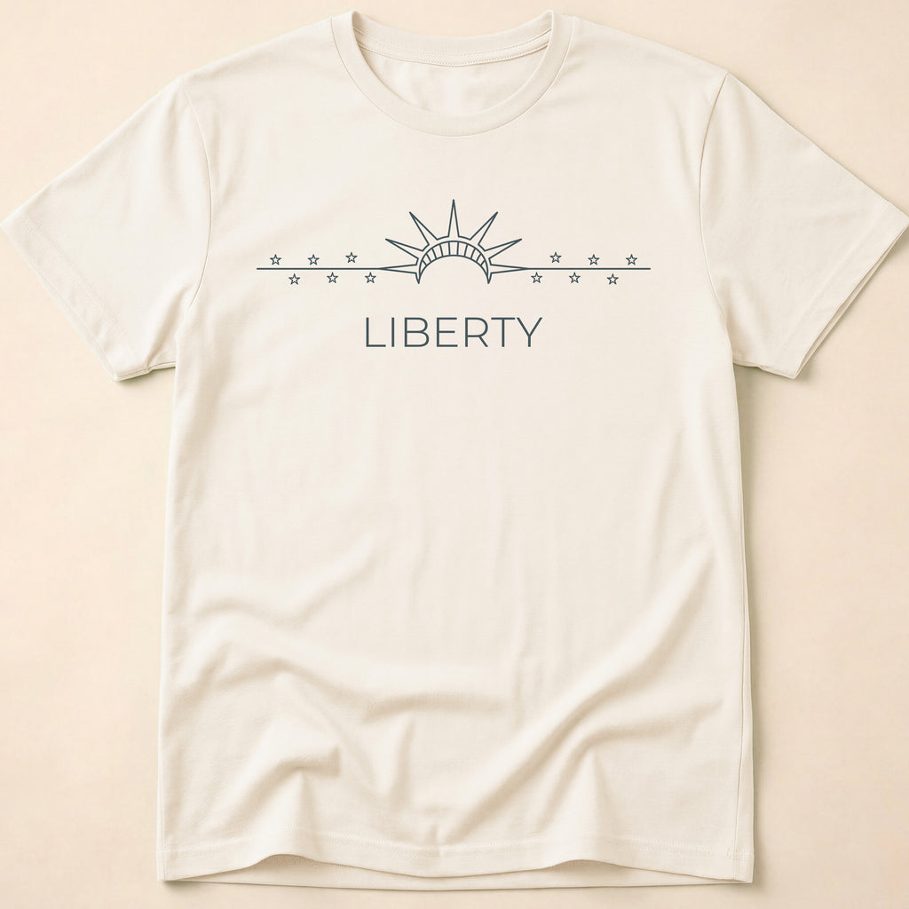 Minimalist Statue of Liberty Crown Subtle T-Shirt