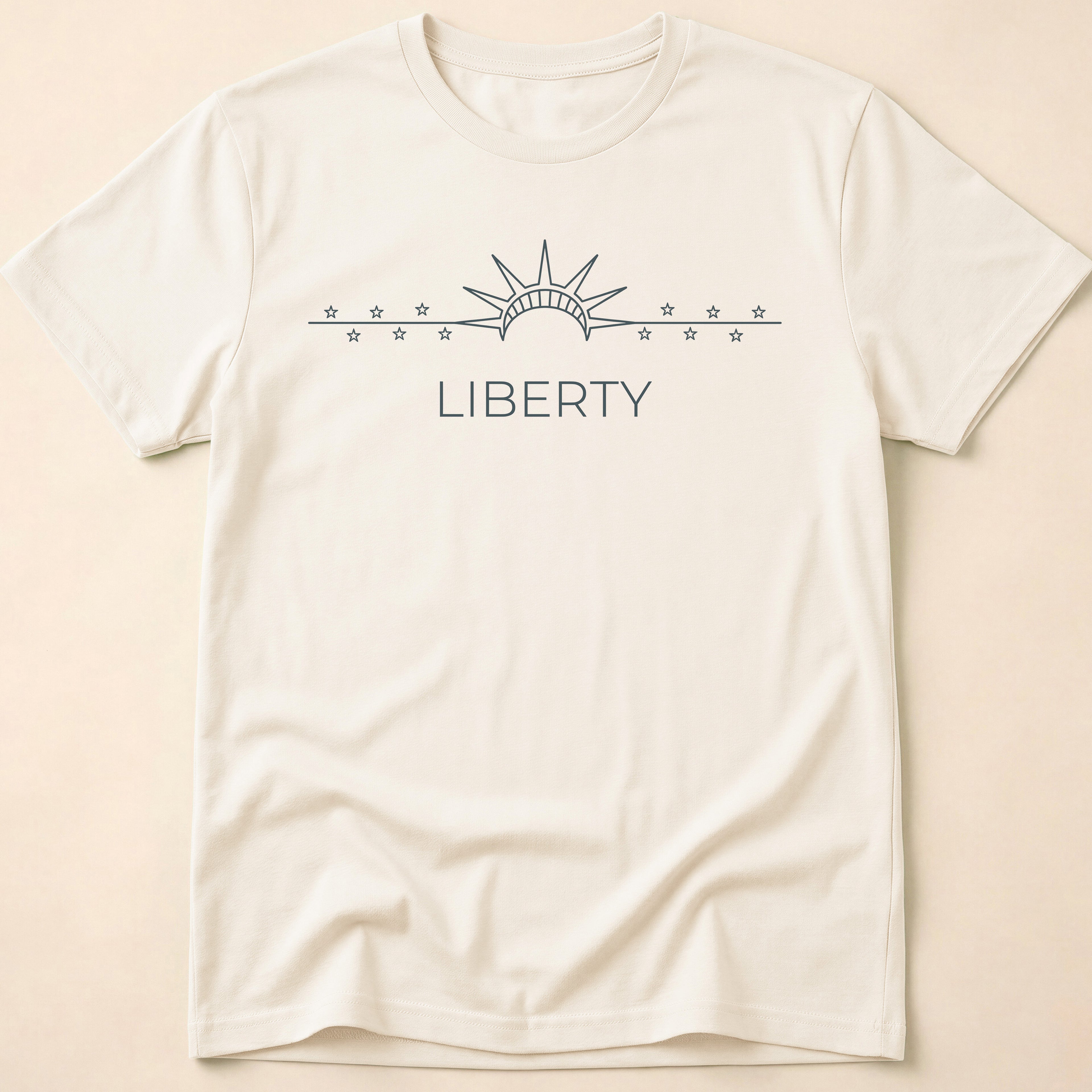 Minimalist Statue of Liberty Crown Subtle T-Shirt