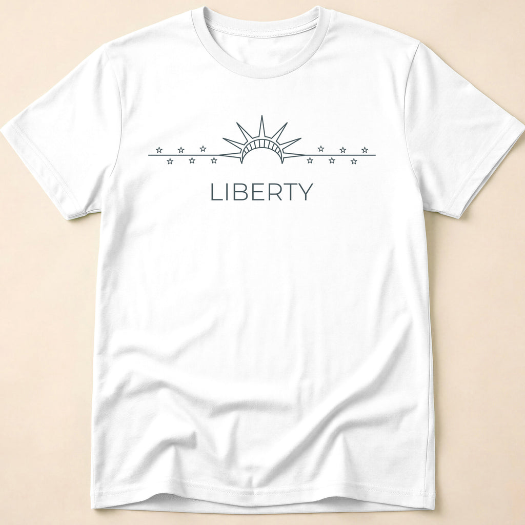 Minimalist Statue of Liberty Crown Subtle T-Shirt