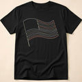Minimalist Line Art American Flag T-Shirt