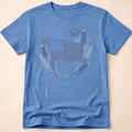 Botanical Floral Line Art American Flag T-Shirt