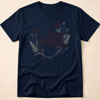 Botanical Floral Line Art American Flag T-Shirt