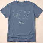 Minimalist Floral USA Map Home T-Shirt