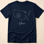 Minimalist Floral USA Map Home T-Shirt