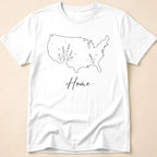 Minimalist Floral USA Map Home T-Shirt