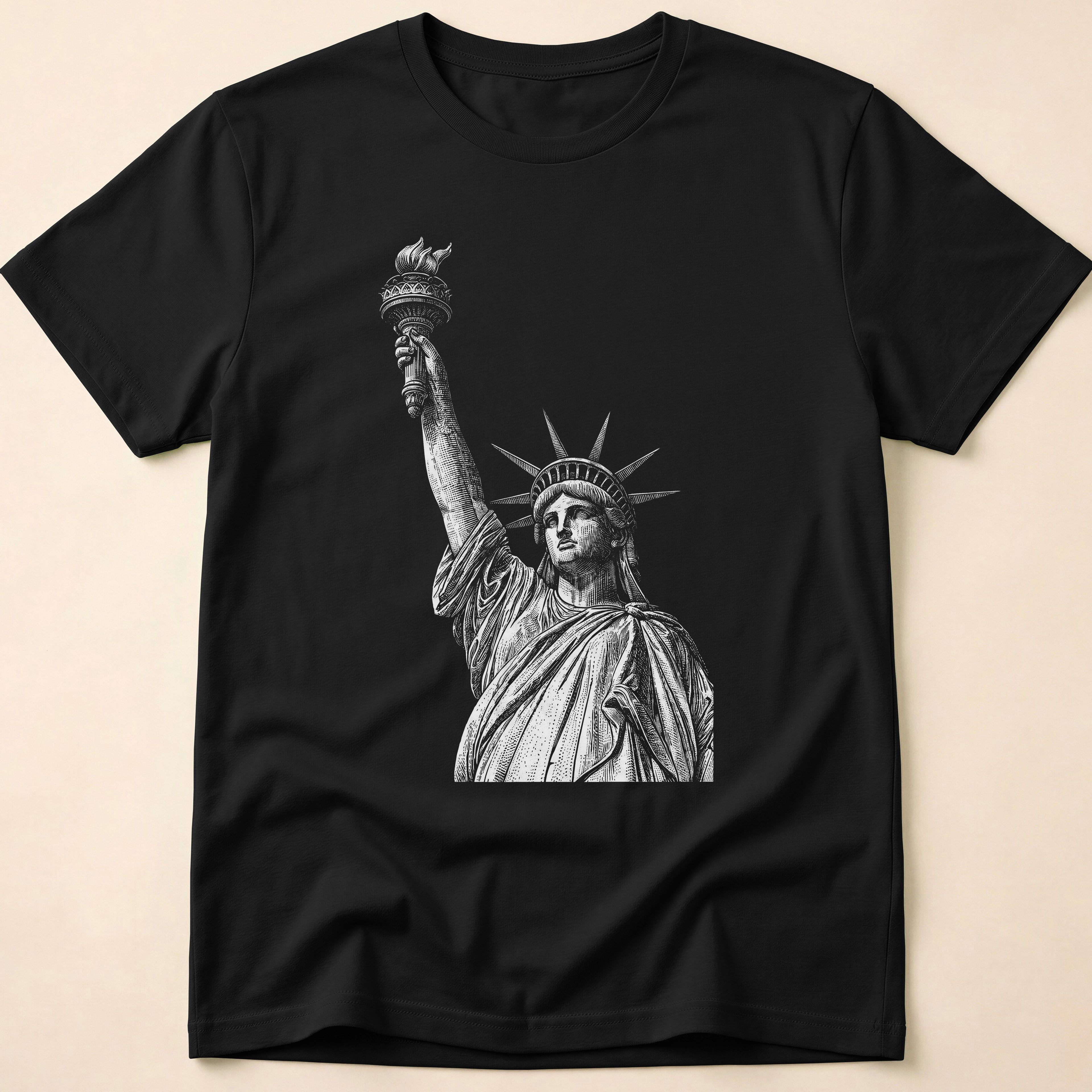 Vintage Engraved Statue Of Liberty T-Shirt
